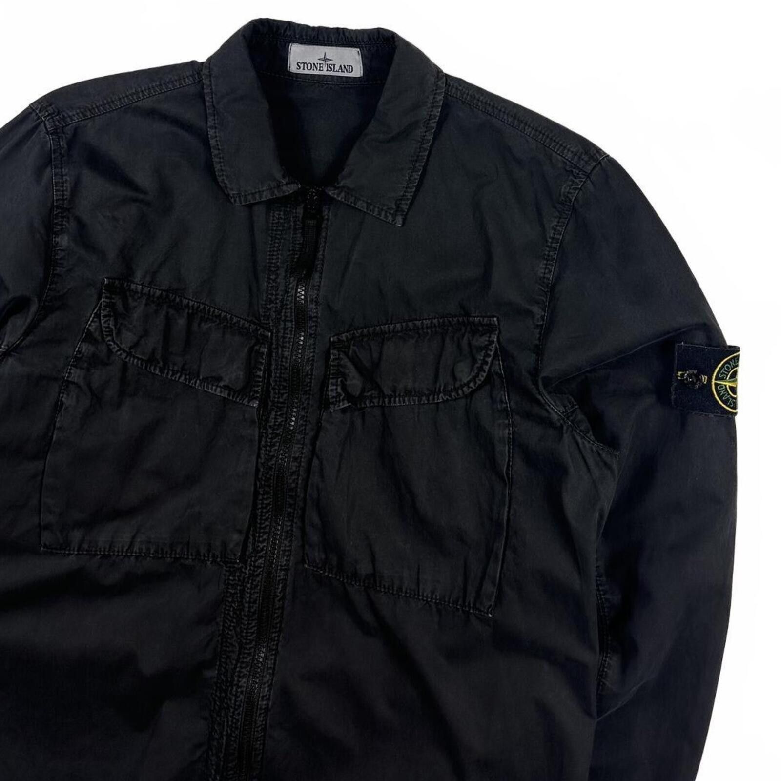 Stone Island Stone Island Black Zip Up Overshirt Medium Size US M / EU 48-50 / 2 - 2 Thumbnail