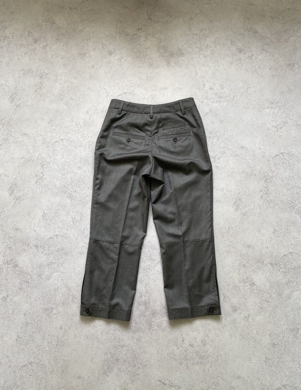 Brunello Cucinelli Gunex By Brunello Cucinelli Grey Wool Cropped Trousers Pants Size 27" / US 4 / IT 40 - 10 Thumbnail