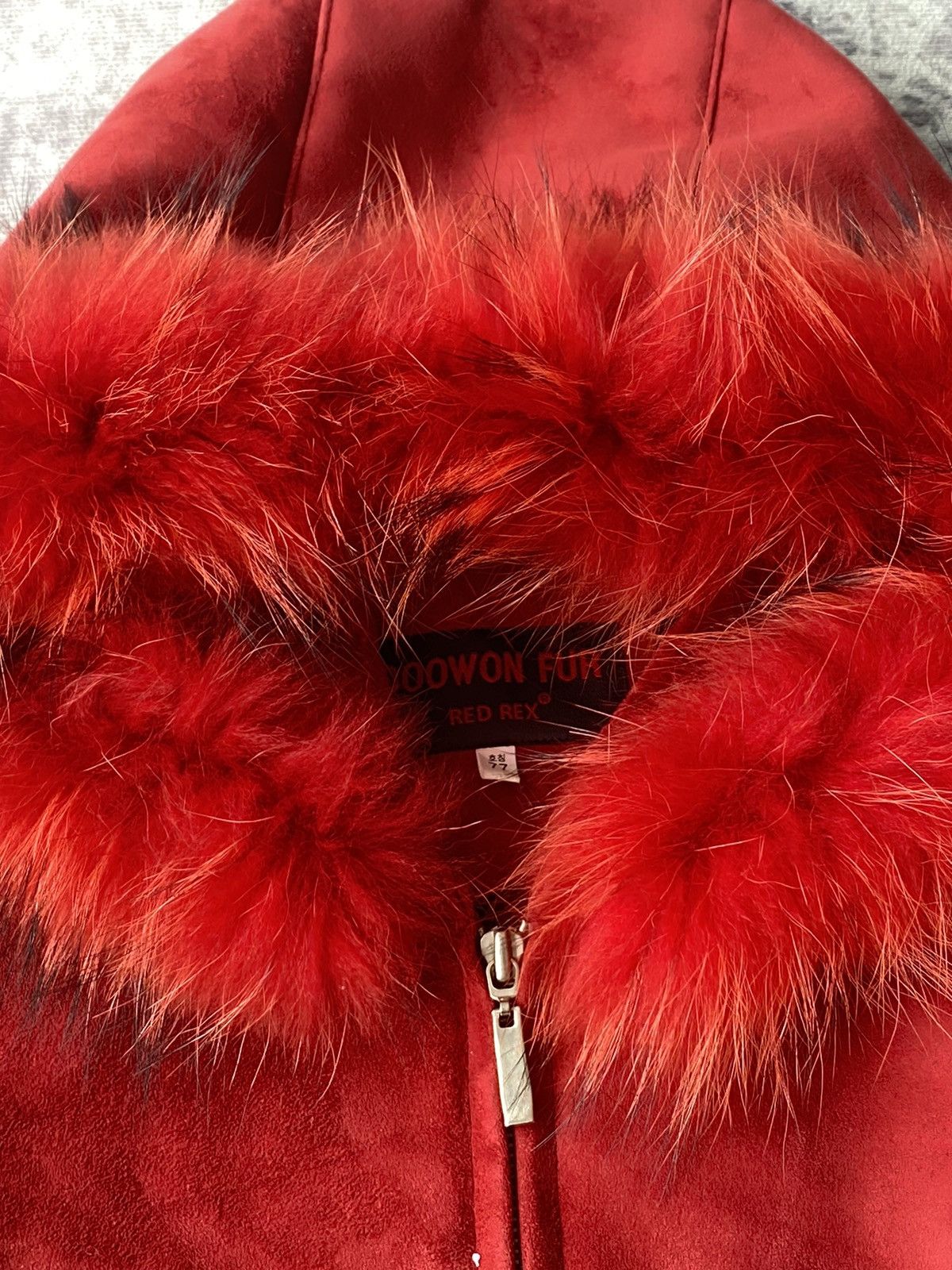 Japanese Brand × Tornado Mart Punk Doowon Fur Red Rex Raccoon Suede Jacket Hoodie Goa Size US M / EU 48-50 / 2 - 4 Thumbnail