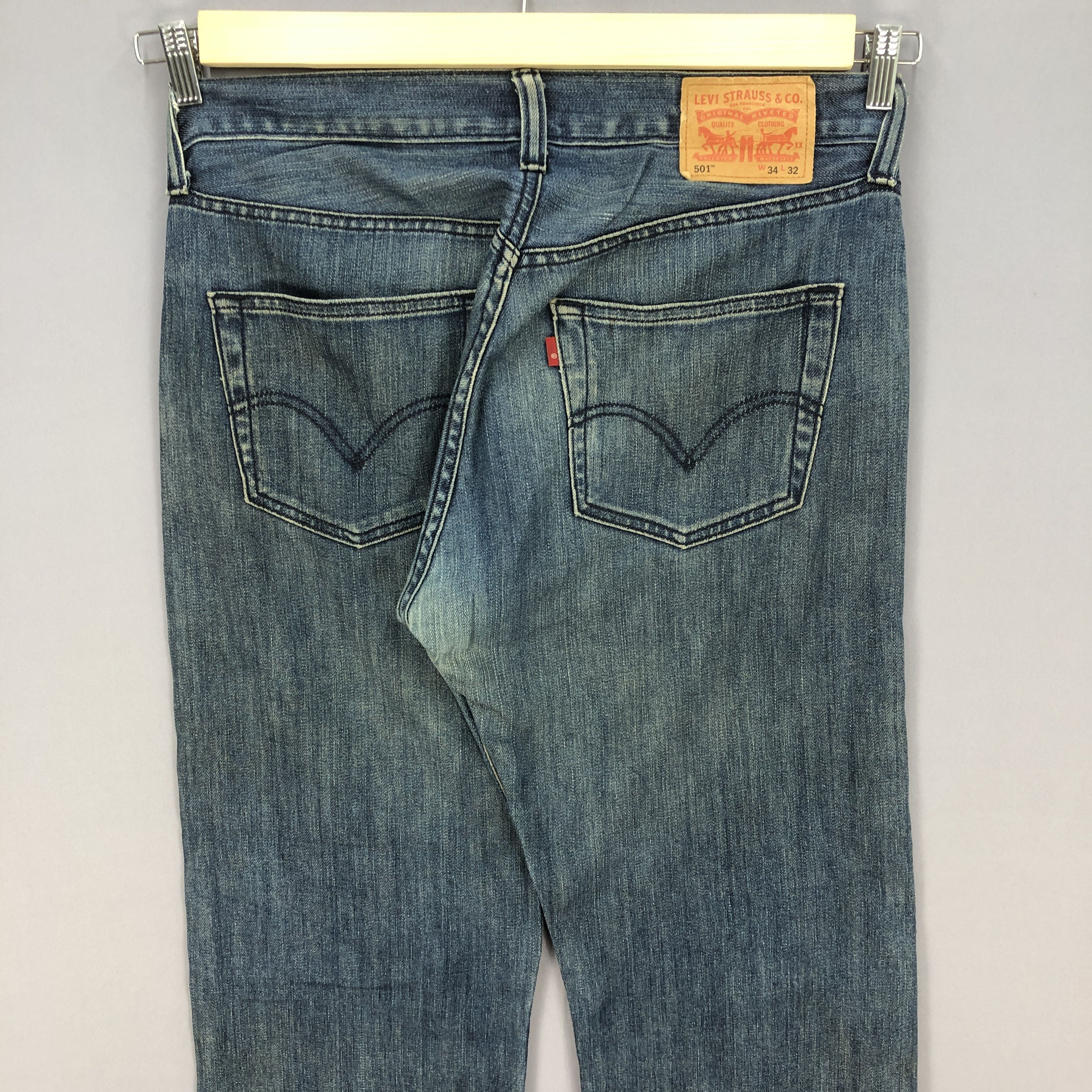 Levi's Vintage 90's Levis 501 Faded Jeans Levi's Stone Wash Denim Size US 34 / EU 50 - 4 Thumbnail