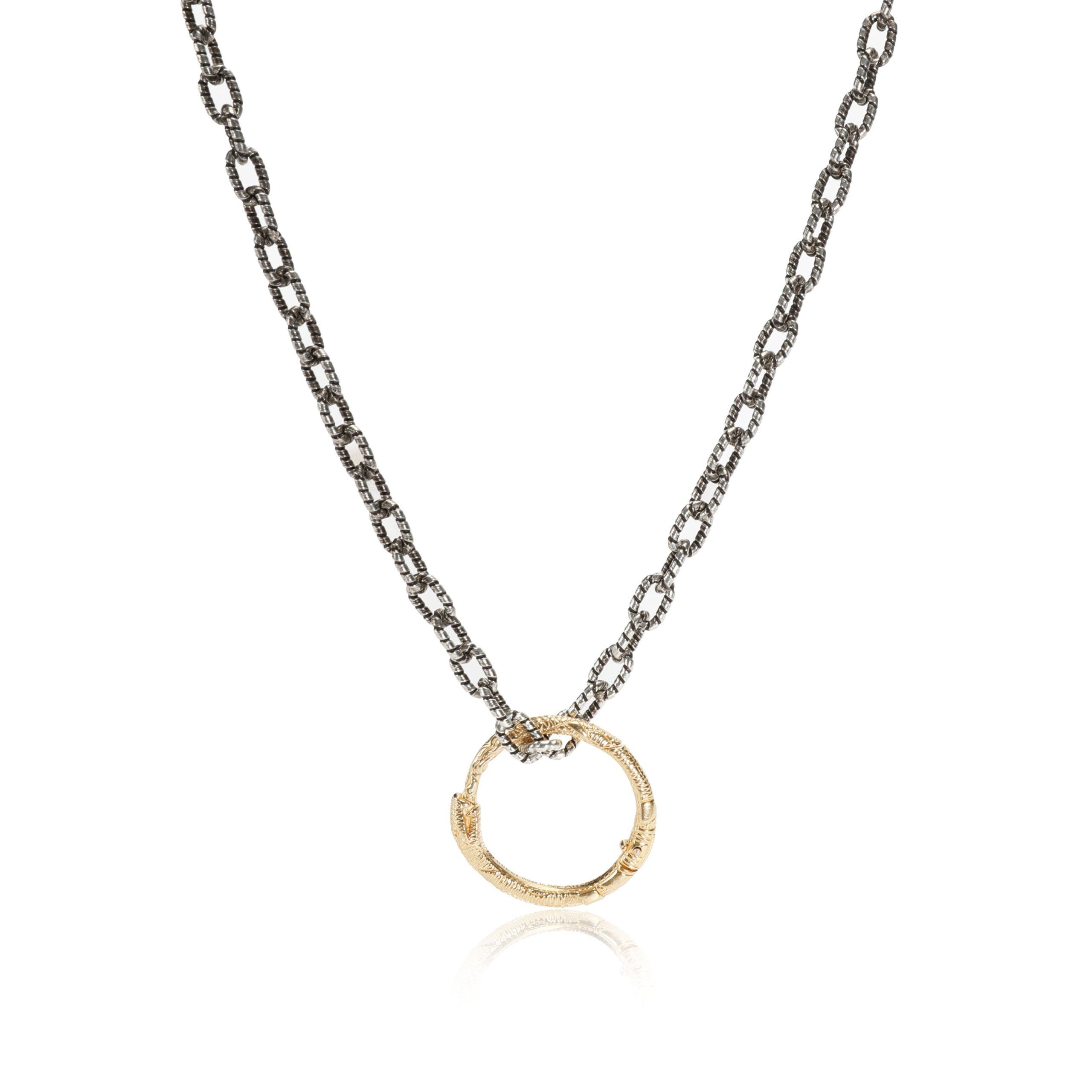 Gucci Ouroboros Two-Tone Circle Snake Pendant 18K Yellow Gold