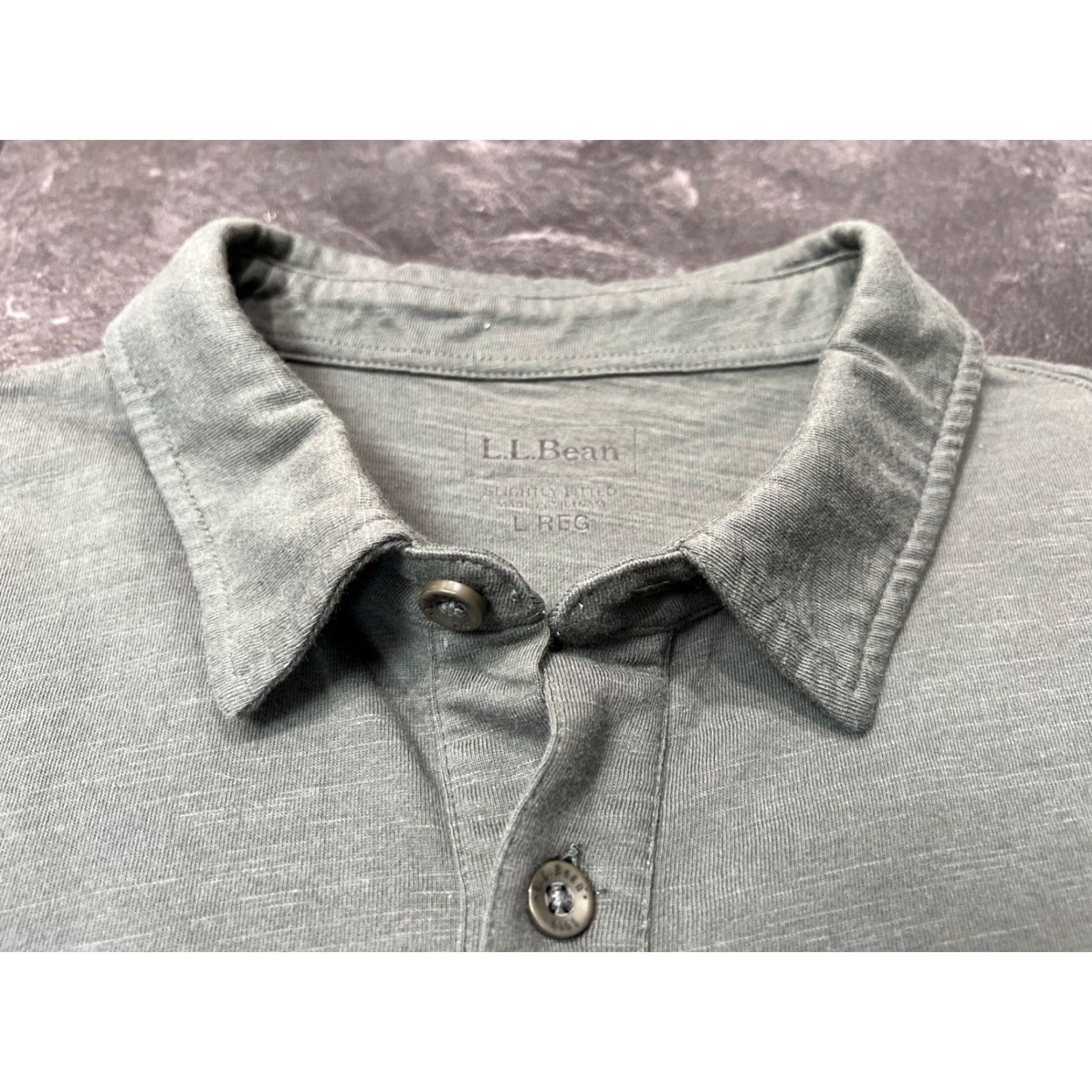 Vintage L.L. Bean Polo Shirt Green Mens L Regular Fit Long Sleeve Organic Cotton Pocket 100% Cotton Casual Golf Walking Classic Boyfriend Size US L / EU 52-54 / 3 - 4 Thumbnail
