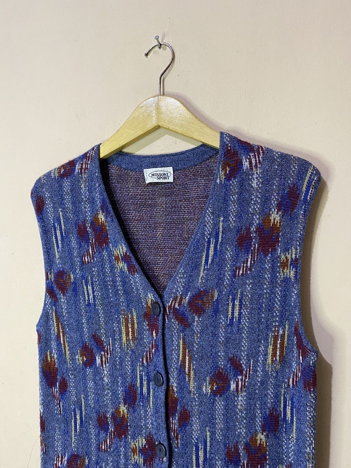 Missoni 90s Missoni Italy Pattern Vest Knit Size US M / EU 48-50 / 2 - 3 Thumbnail