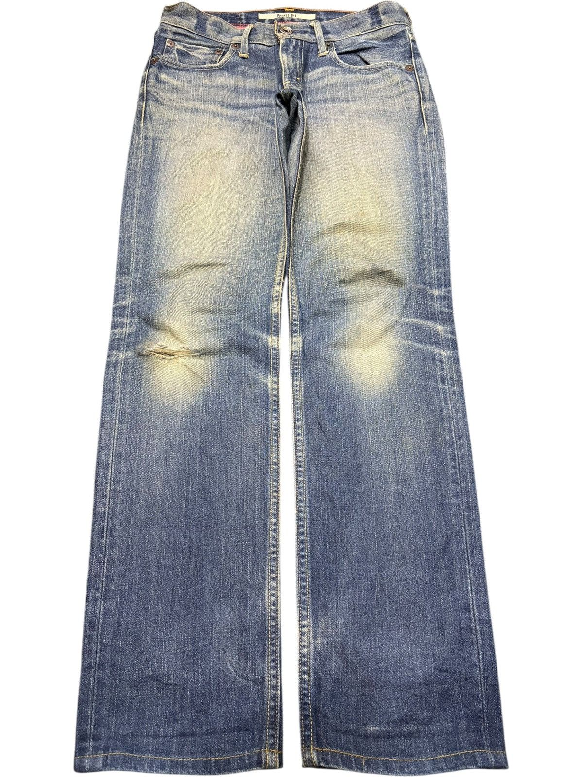 Levi's Vintage 90s Levis 605 Pencil Fit Mud Wash Distress Jeans Size 30" / US 8 / IT 44 - 1 Thumbnail