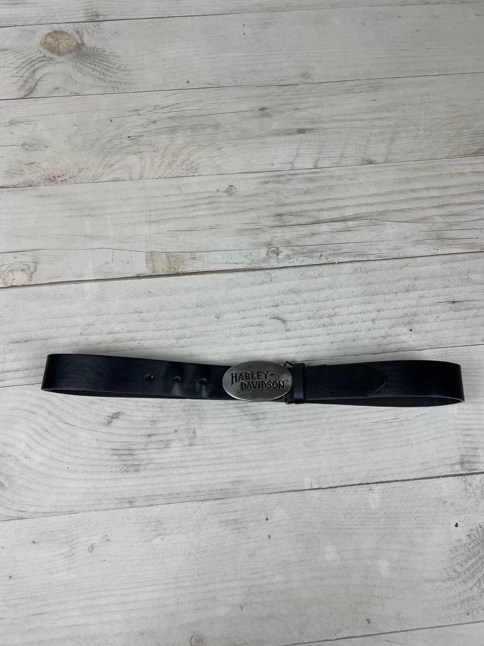 Harley Davidson Vintage Chrome Brass Harley Davidson Logo 1983 Leather Belts Size ONE SIZE - 2 Thumbnail