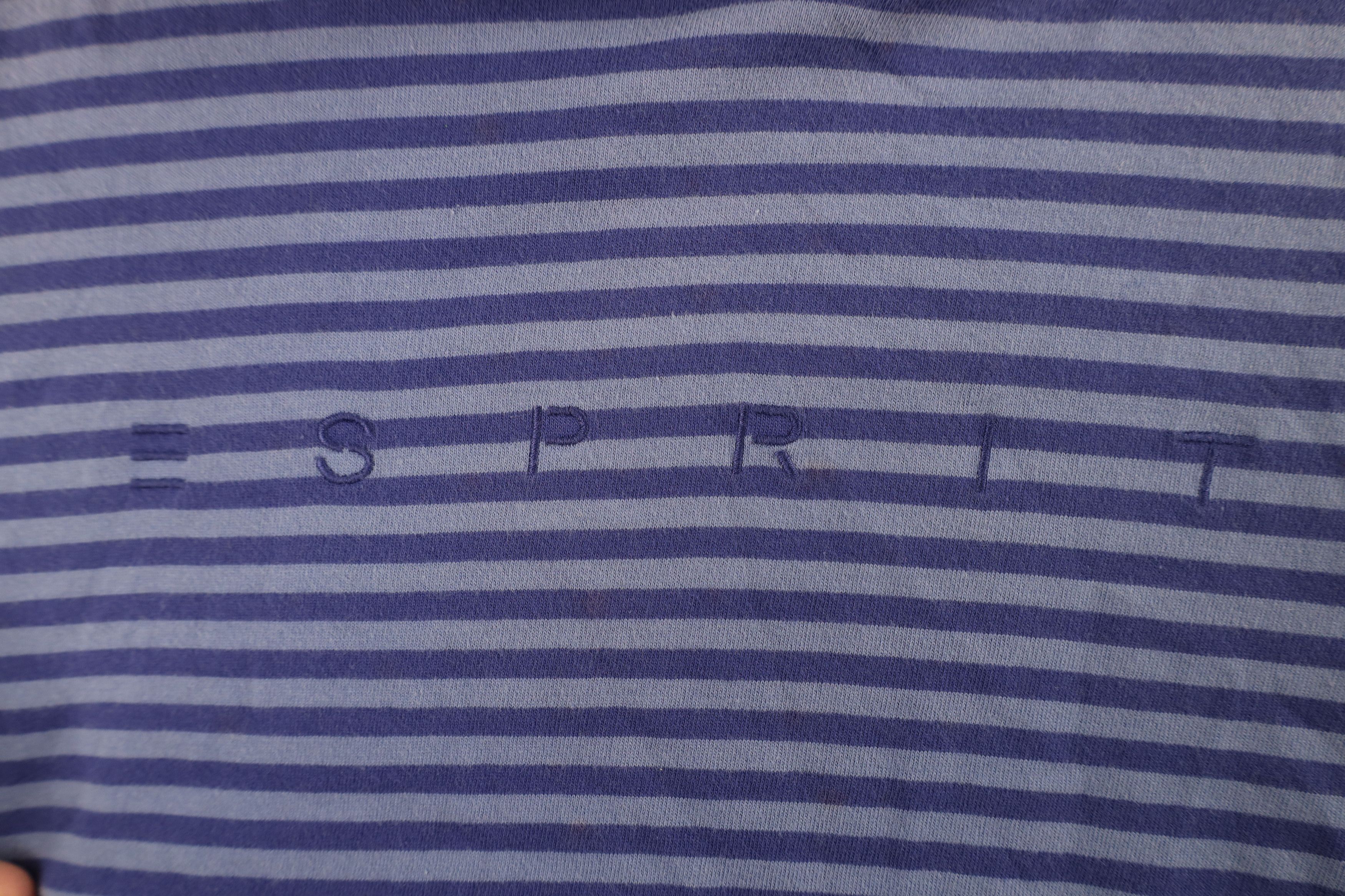 Esprit Vintage 90s Esprit Babydoll Striped Hoodie T-Shirt Purple Size S / US 4 / IT 40 - 4 Thumbnail