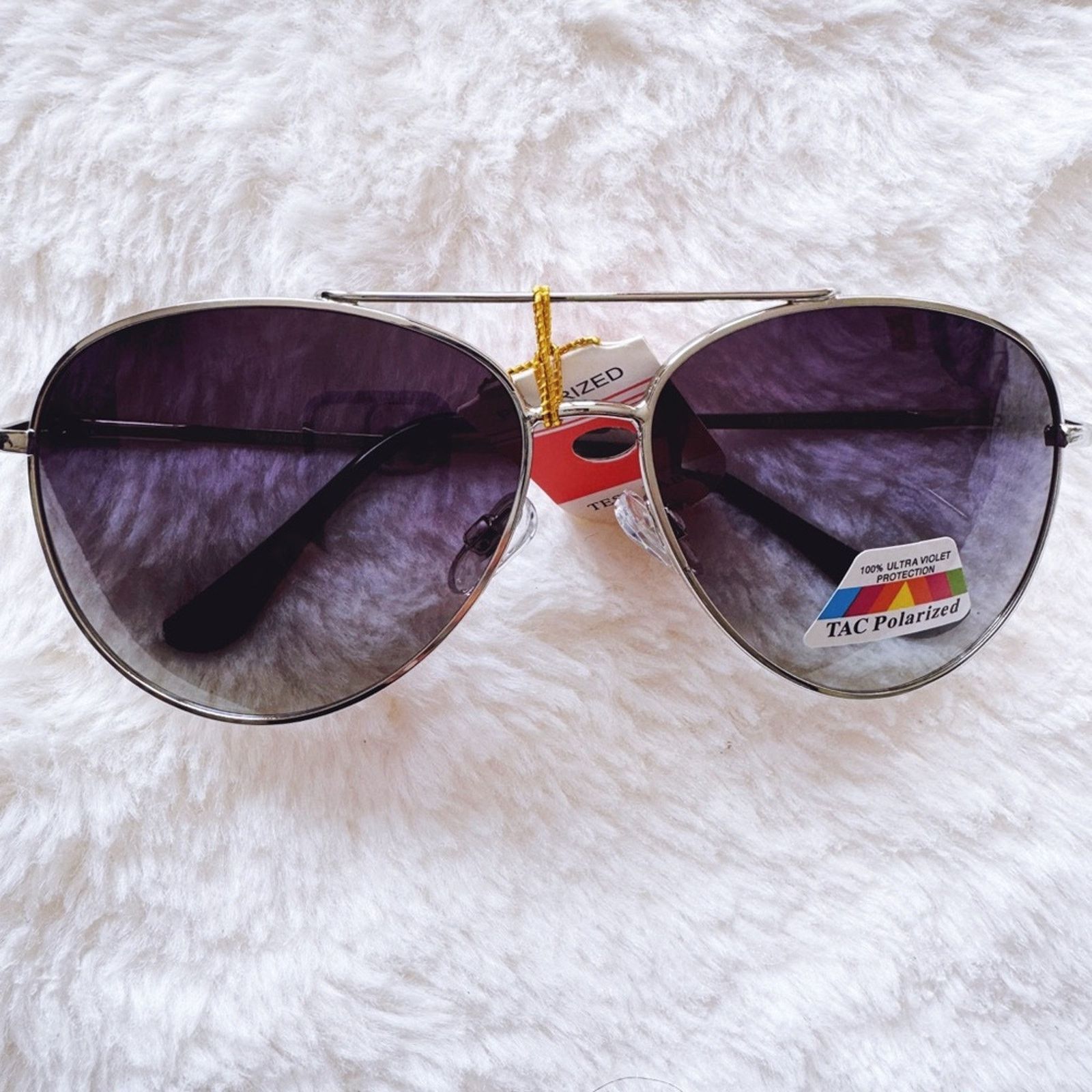 Other Freya Black W/Silver Rim Polarized Aviator Sunglasses Size ONE SIZE - 1 Thumbnail