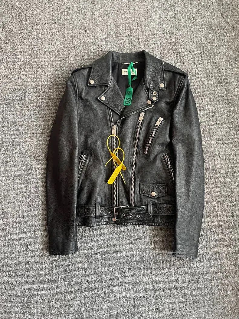 Saint Laurent Paris Saint Laurent Leather Jacket with Lips Design. Size US L / EU 52-54 / 3 - 2 Thumbnail