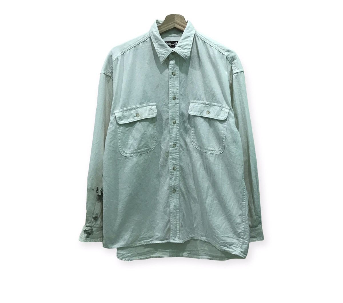 image of Disneyland Mickey Mouse Flannel Shirt in White, Men's (Size Medium)