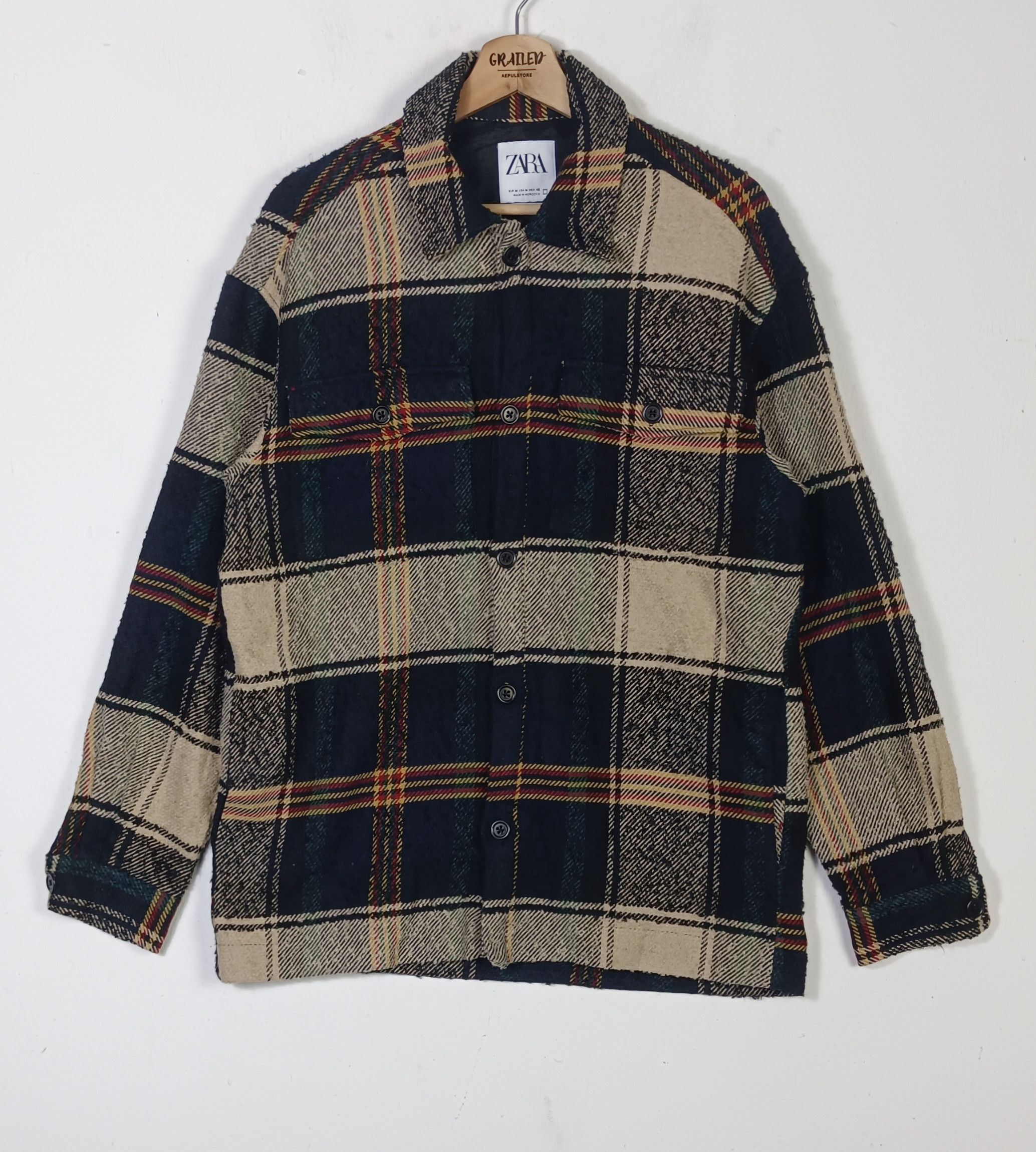 Designer × Zara Zara Men Flannel Wool Jacket Size US L / EU 52-54 / 3 - 1 Thumbnail