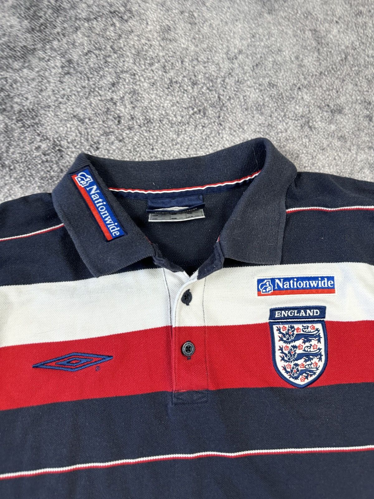 Umbro Vintage Umbro England Soccer Polo Blokecore Rare Style XXL Size US XXL / EU 58 / 5 - 2 Thumbnail