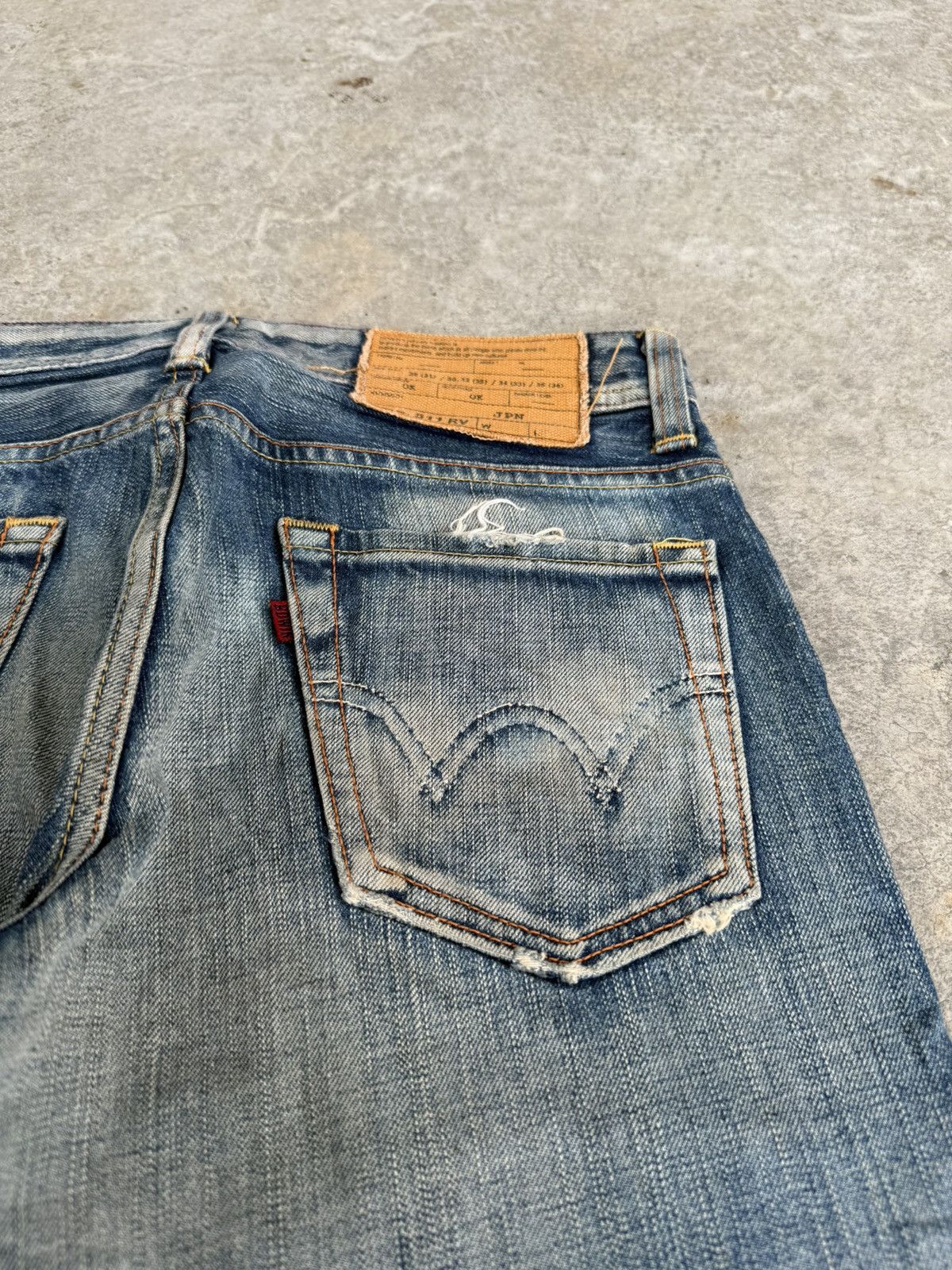 Le Grande Bleu (L.G.B.) Japanese Edwin 511 RV Flared Jeans Distressed Mud wash Size US 30 / EU 46 - 19 Thumbnail
