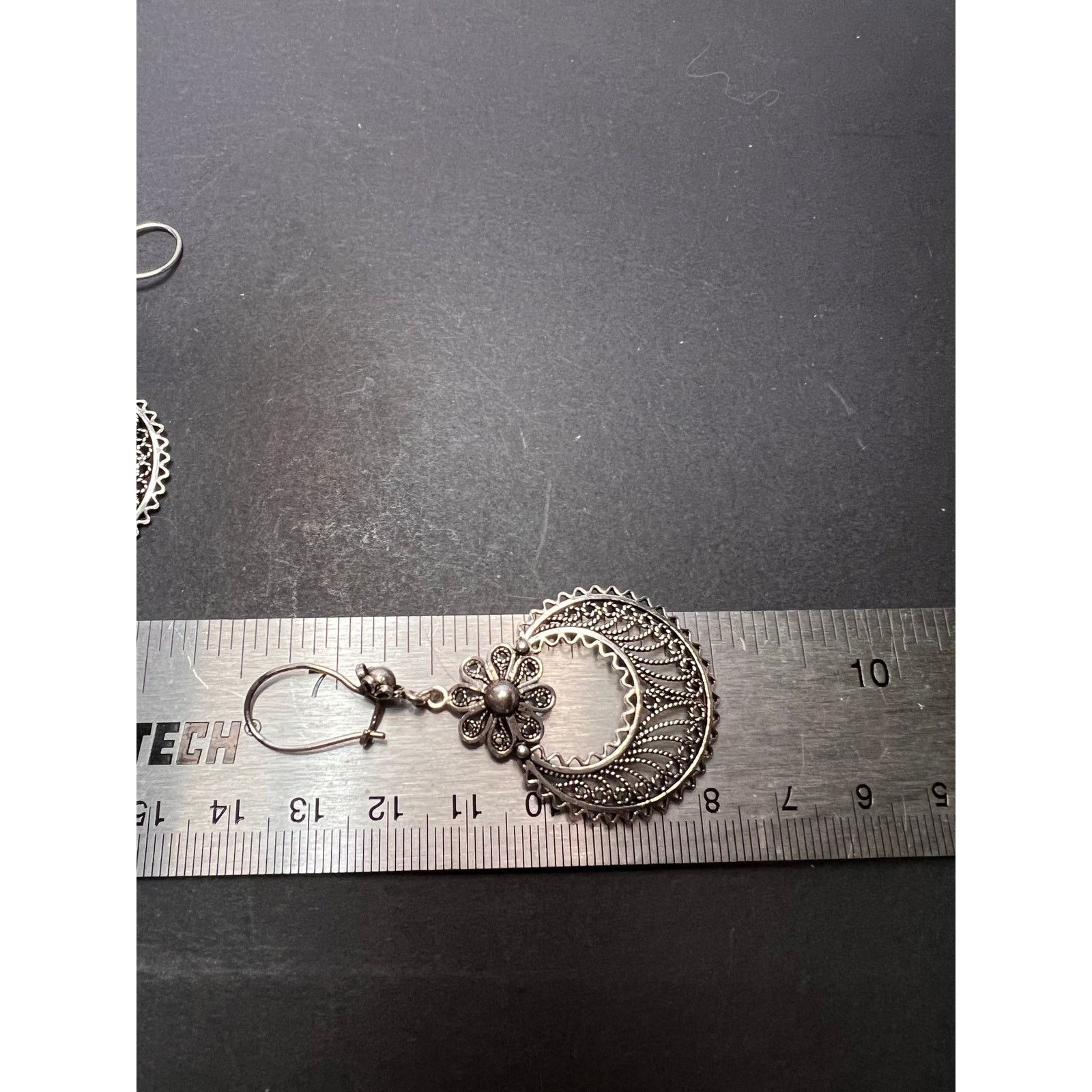 Other Turkish sterling filigree disc dangle drop hook earrings Size ONE SIZE - 4 Thumbnail