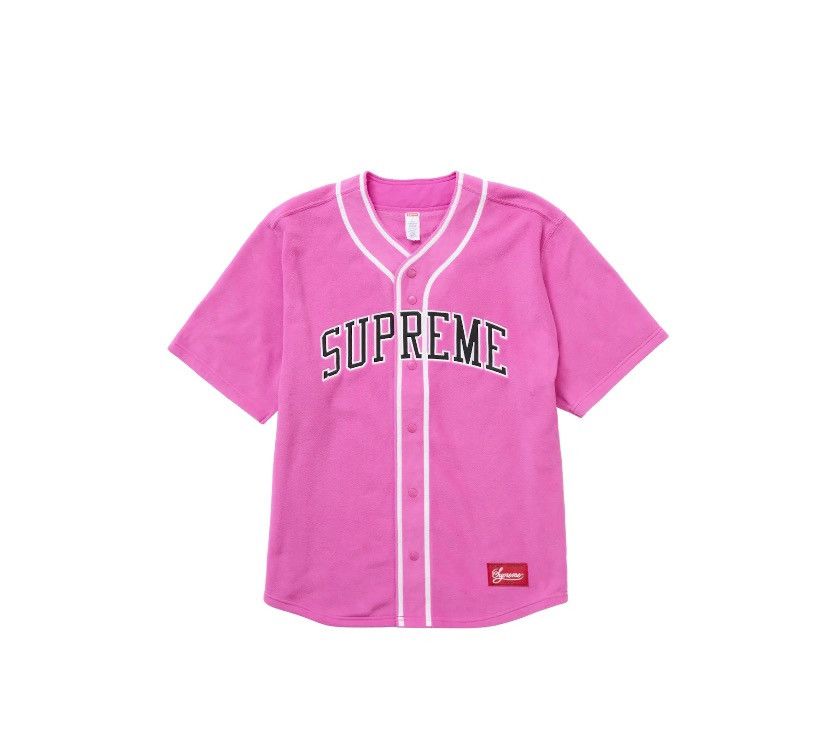 Supreme Supreme Polartec Baseball Jersey Pink Size US M / EU 48-50 / 2 - 1 Thumbnail