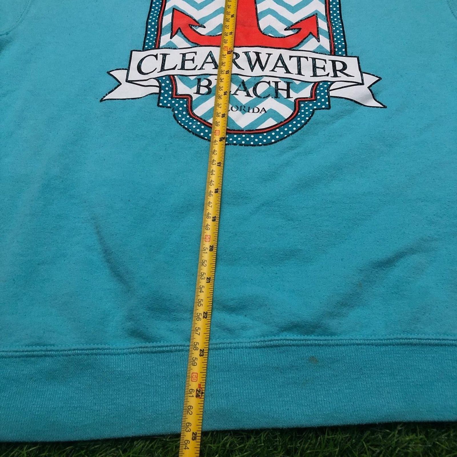 Jerzees Light Teal Clear Water Beach, Florida Graphic Crewneck Size US S / EU 44-46 / 1 - 5 Thumbnail