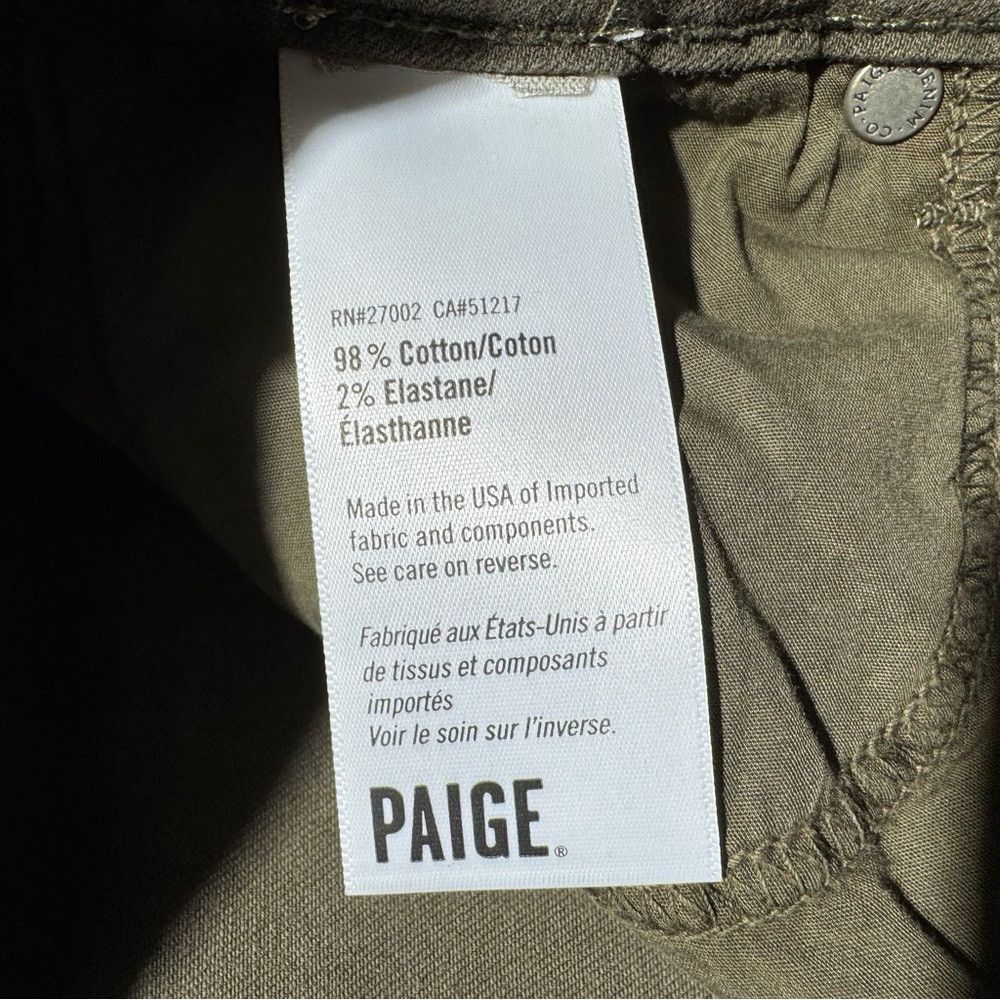 Paige New PAIGE Straight Leg Stretch Olive Jeans Size 27 Size 27" / US 4 / IT 40 - 6 Thumbnail