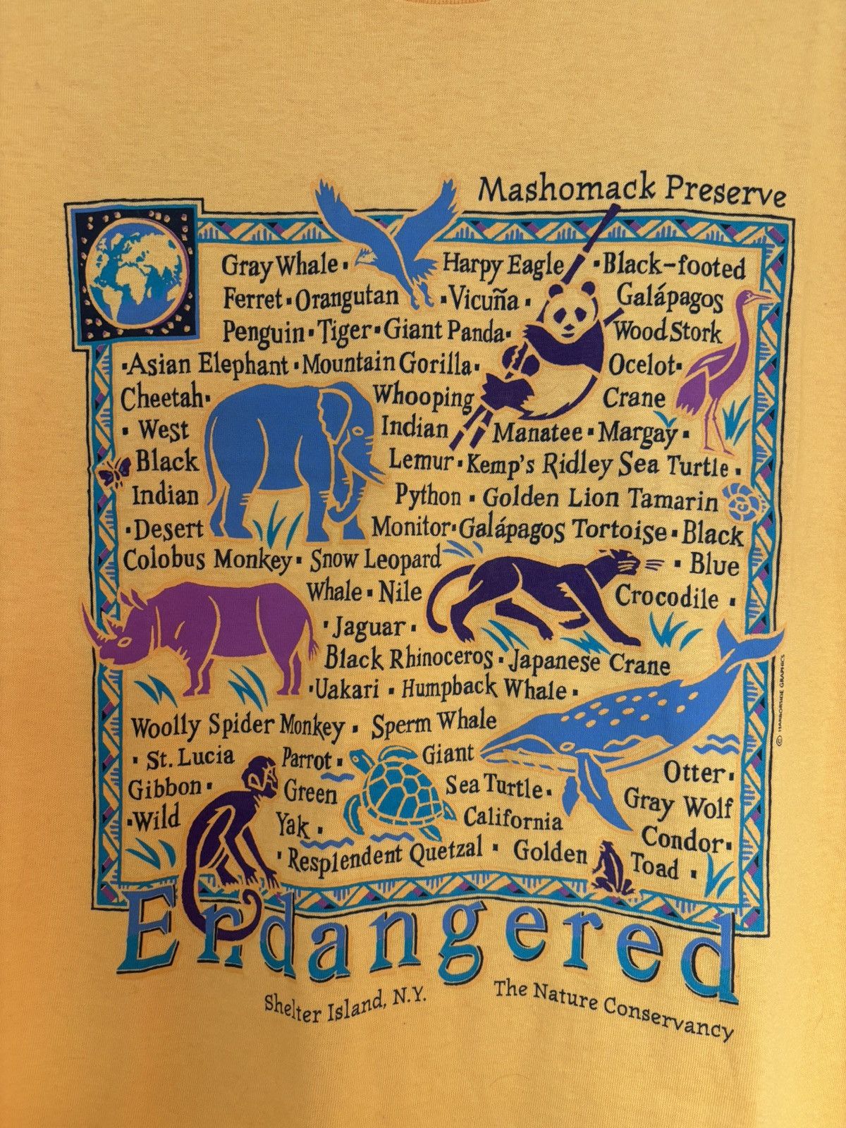 Other Vintage 90s Endangered Wildlife USA Made Single Stitch Large Size US L / EU 52-54 / 3 - 2 Thumbnail