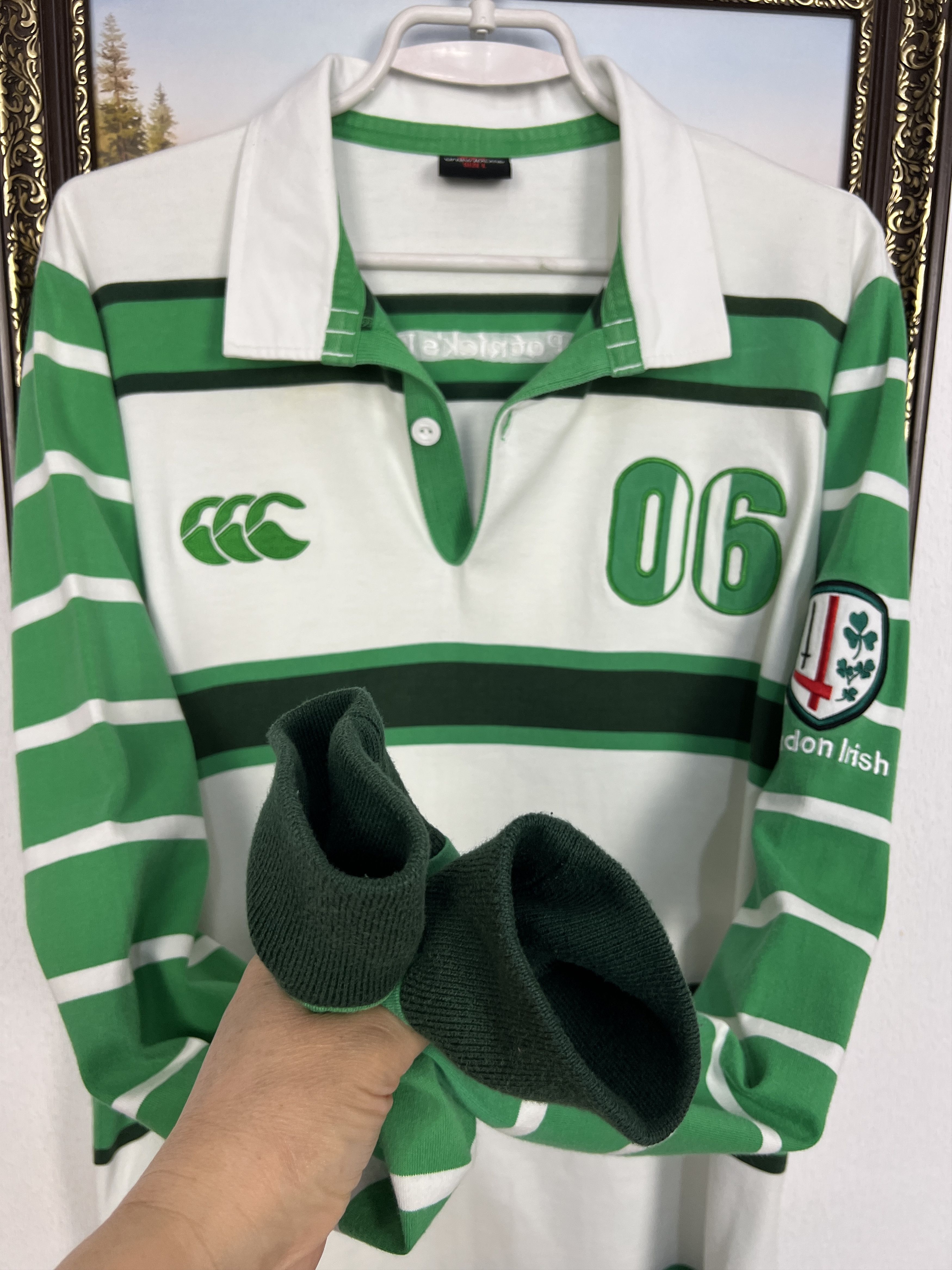 Canterbury of New Zealand London Irish St Patricks Day Rugby Union Shirt Jersey Size US L / EU 52-54 / 3 - 6 Thumbnail
