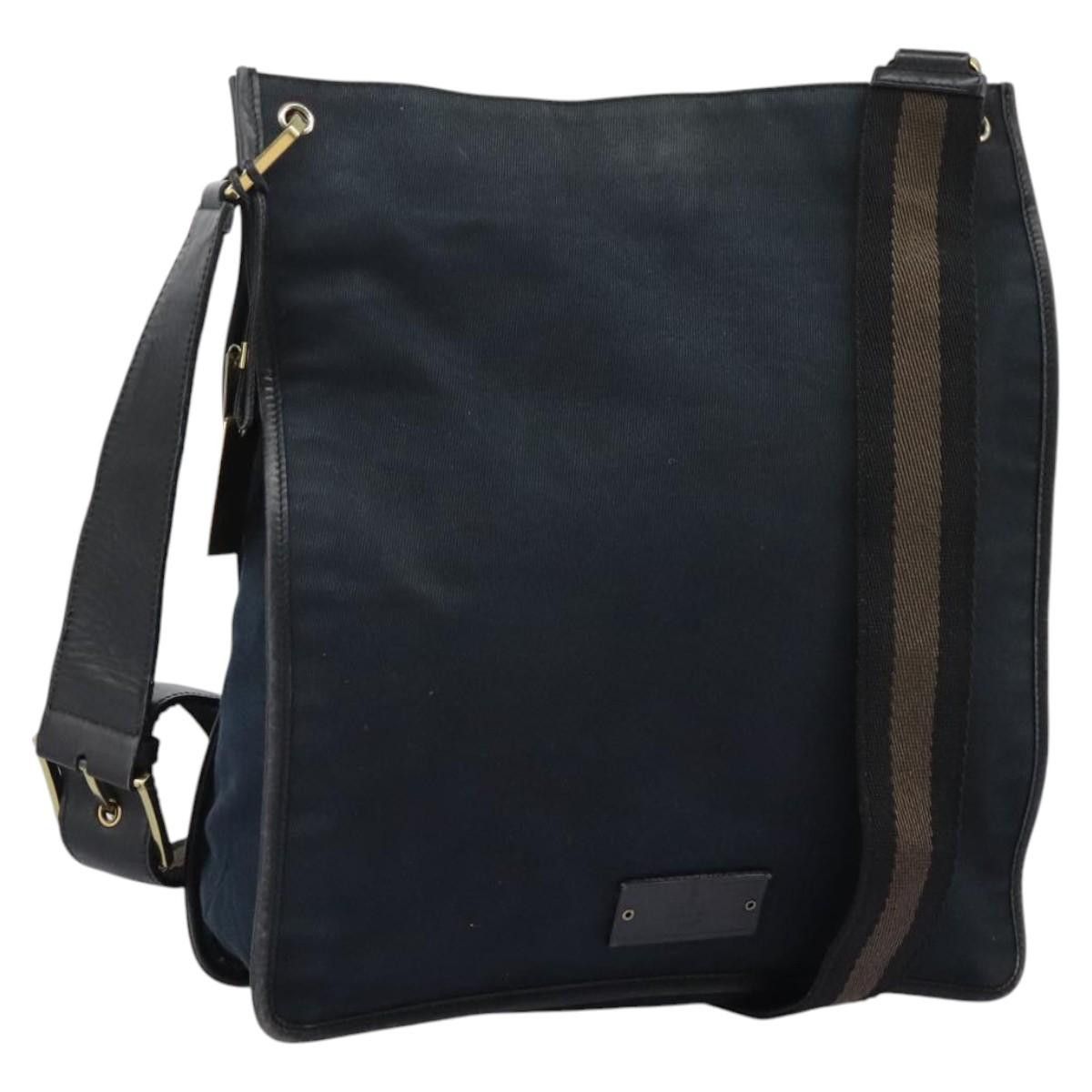 Gucci GUCCI Sherry Line Shoulder Bag Canvas Black Brown Size ONE SIZE - 1 Thumbnail