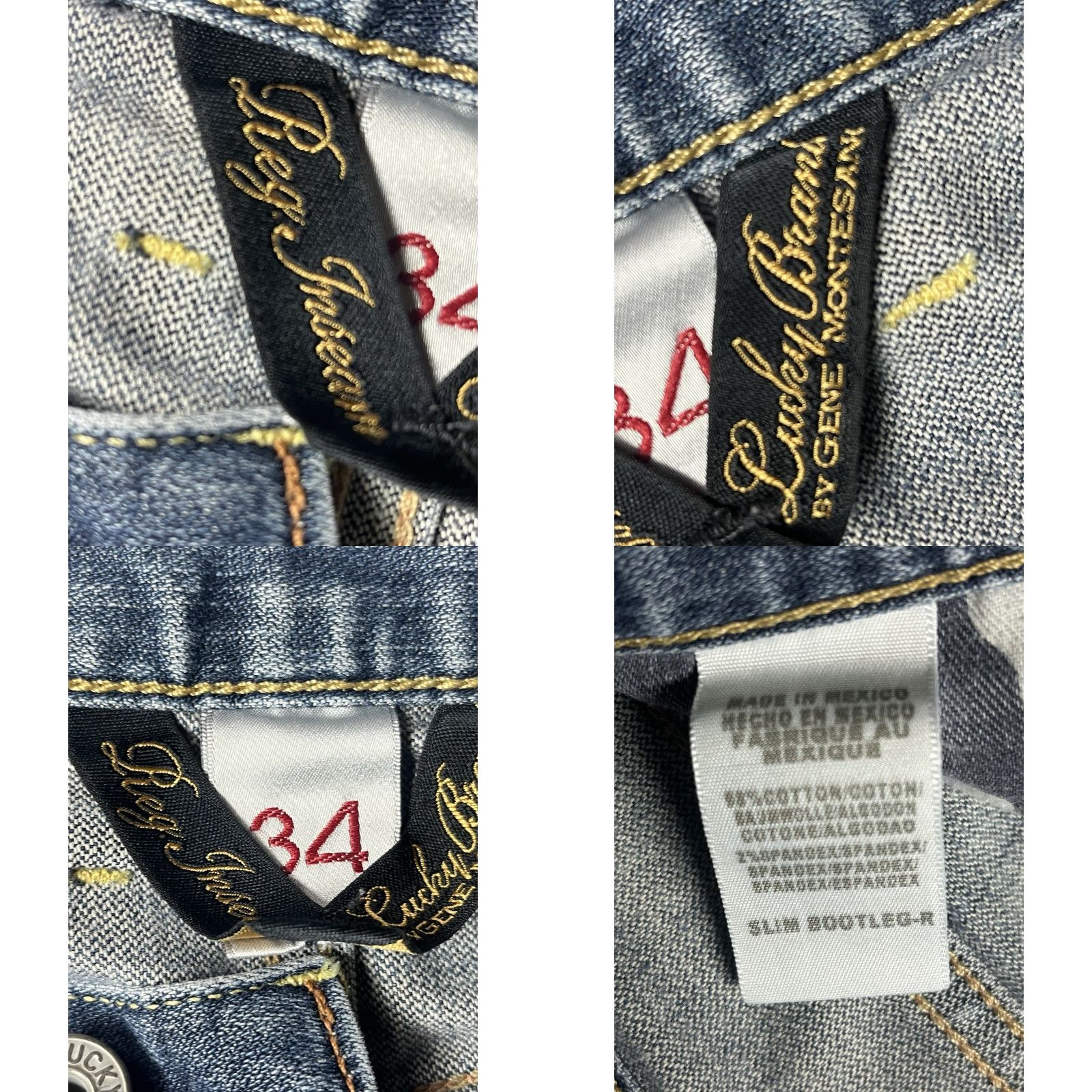 Lucky Brand Lucky Brand Jeans Men's Blue Denim Straight 34x32 Stretch 5-Pocket Distressed N/A Size US 34 / EU 50 - 9 Thumbnail