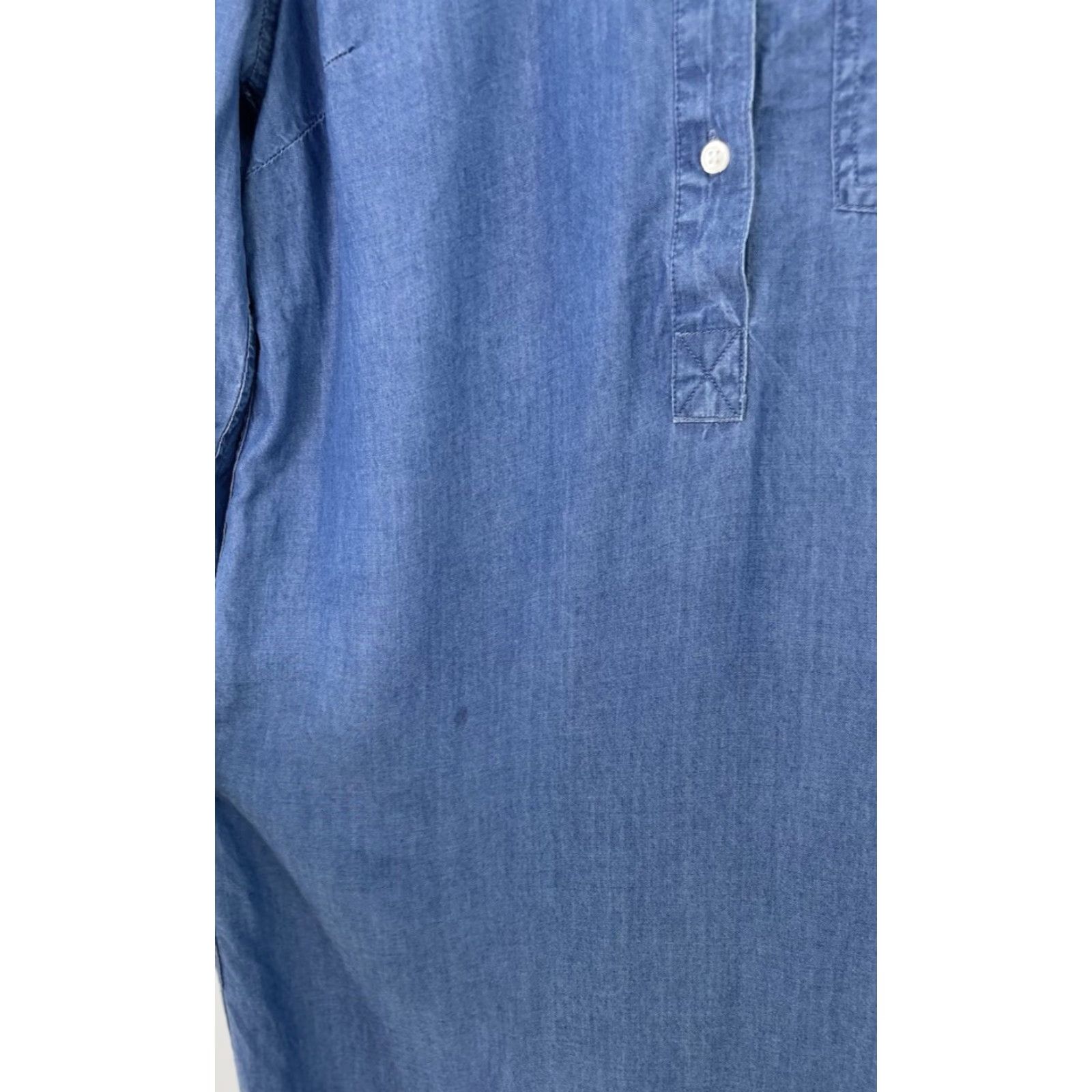 Old Navy Old Navy Chambray Shirt Dress Button Front Blue Long Sleeve S Womens Regular Size 100% Lyocell Casual Vintage No N/A Size S / US 4 / IT 40 - 4 Thumbnail