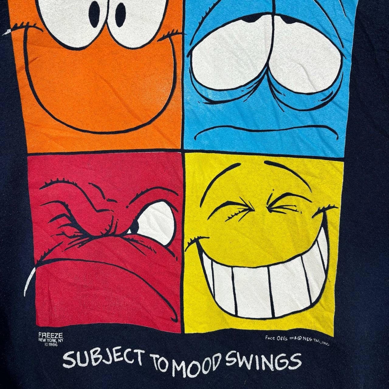 Fruit Of The Loom Vintage 1996 Freeze "Mood Swings" Smiley Sweatshirt Large Size US L / EU 52-54 / 3 - 4 Thumbnail