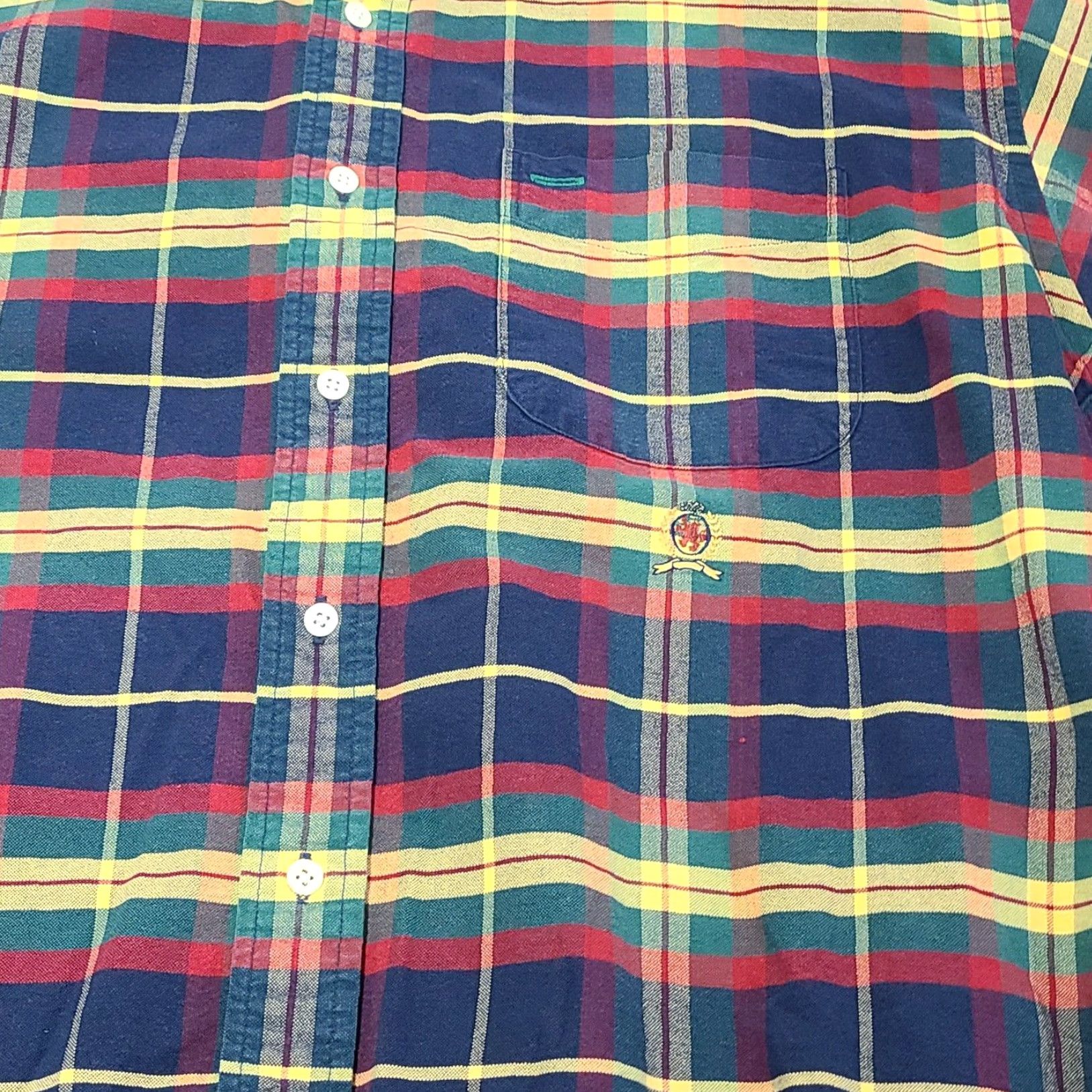 Tommy Hilfiger Tommy Hilfiger Men Button-Up Shirt Plaid Long Sleeve Blue L Regular Collared Shirt Size US L / EU 52-54 / 3 - 4 Thumbnail