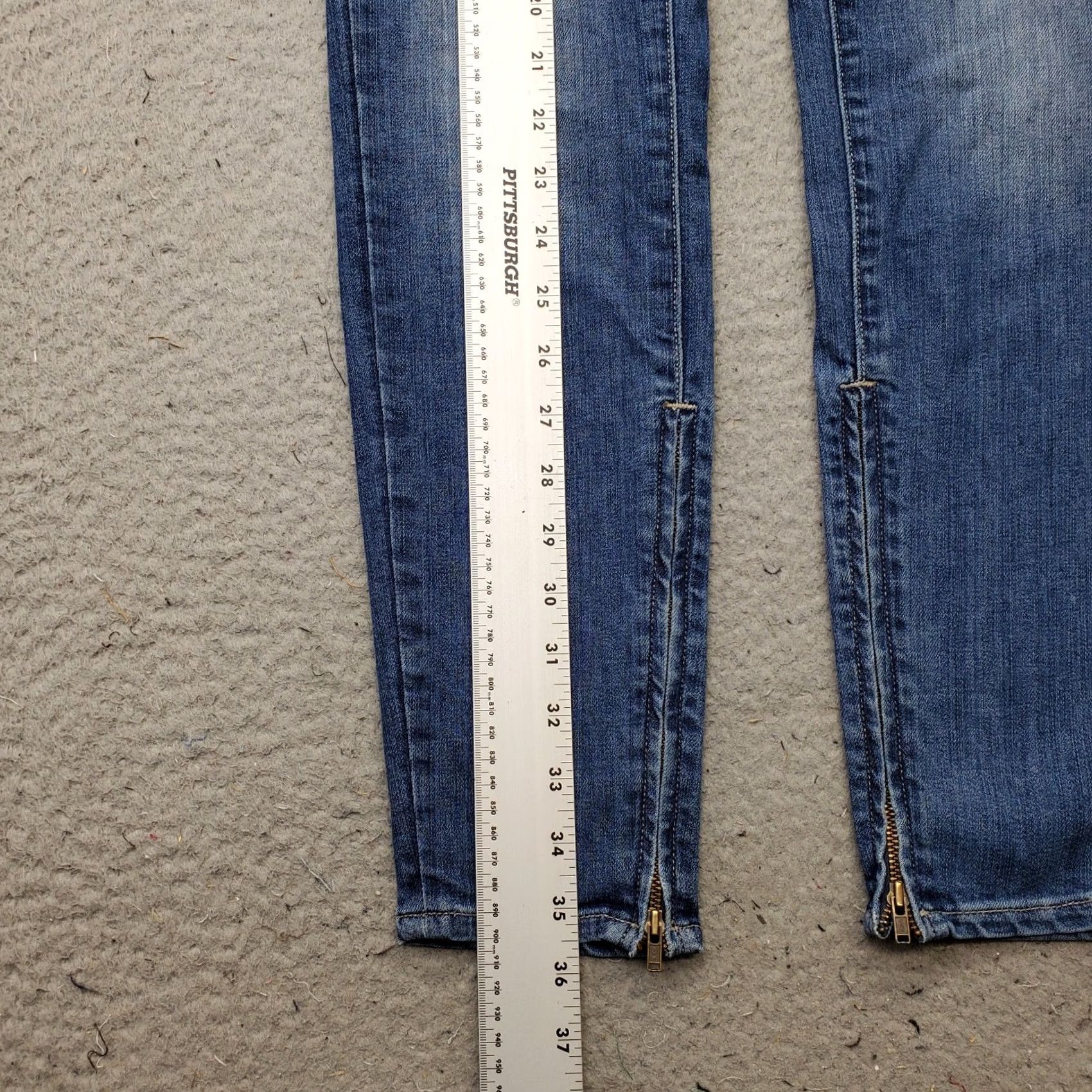 Lucky Brand Lucky Brand Jeans Womens 4 Blue Denim Stretch Ankle Zip Faded 29" Inseam Size 27" / US 4 / IT 40 - 3 Thumbnail