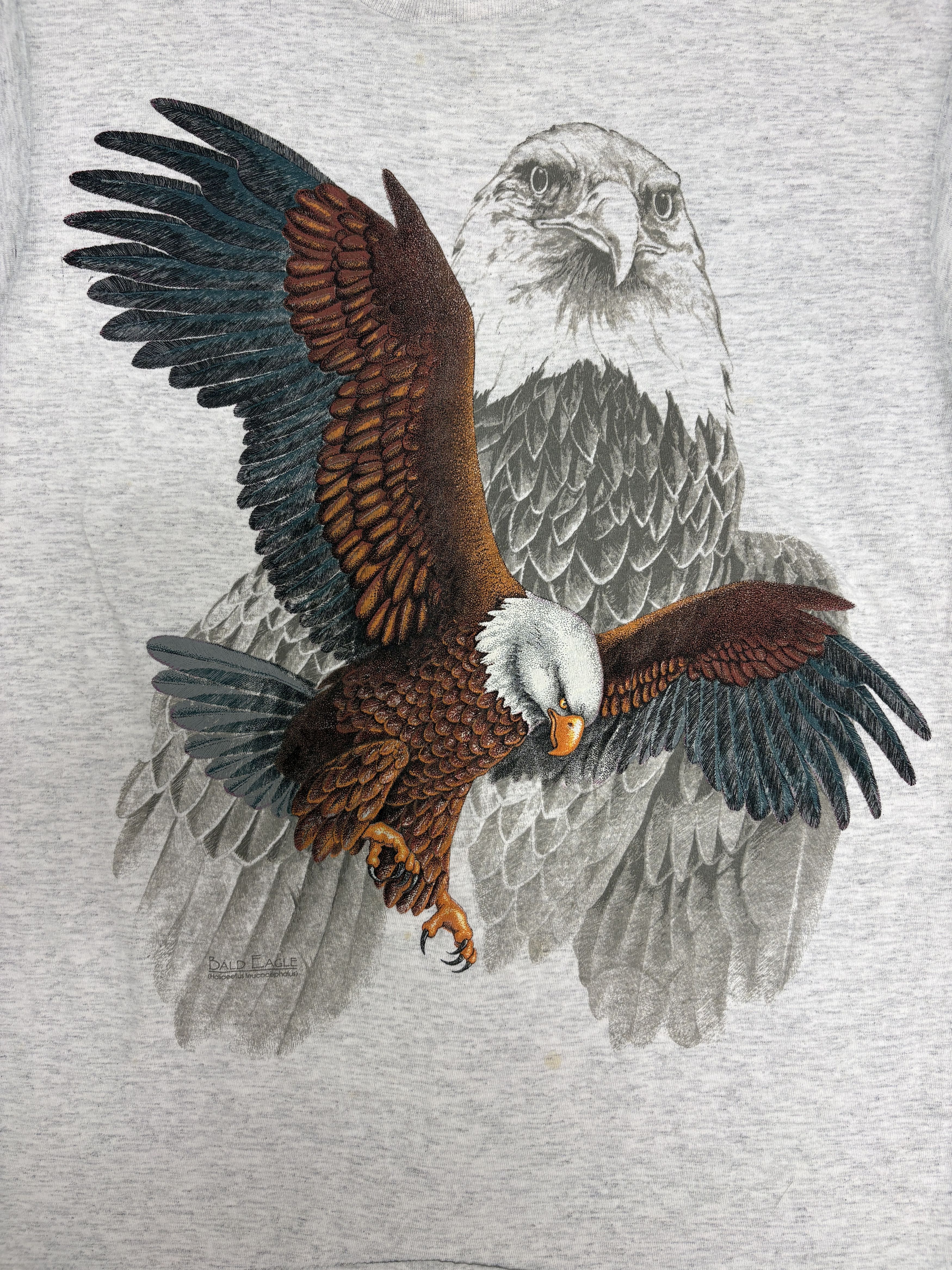 Vintage Bald Eagle Big Print Vintage Grey T-Shirt Tee Size US M / EU 48-50 / 2 - 2 Thumbnail