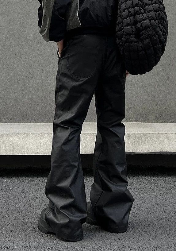 Japanese Brand × Vintage Avant garde retro pu leather flare pants Size US 28 / EU 44 - 2 Thumbnail