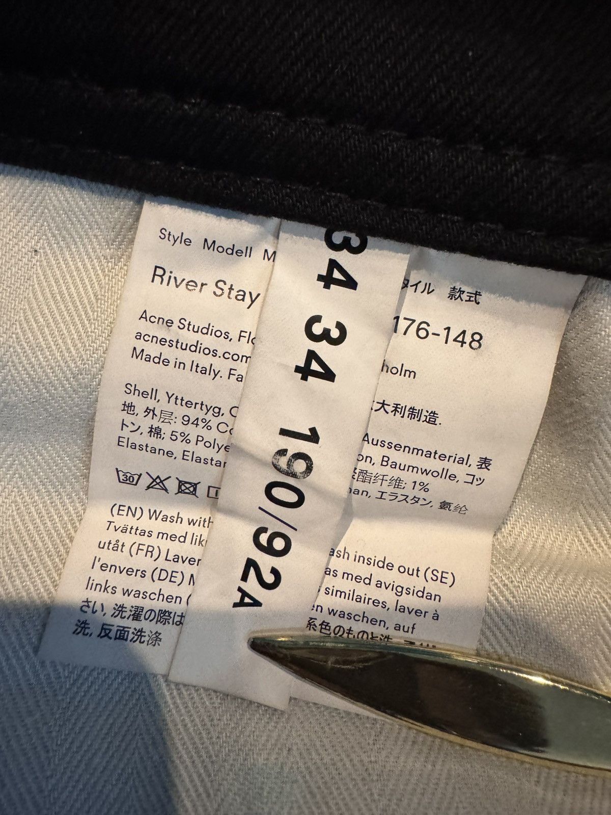 Acne Studios Acne Studios River Stay Black Jeans Size US 34 / EU 50 - 3 Thumbnail
