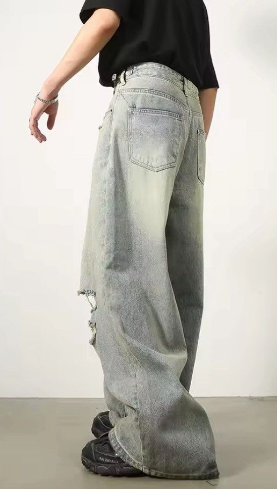 Jean Hamaoka x Fujii Baggy Distressed Denim Jeans Size US 33 - 5 Thumbnail