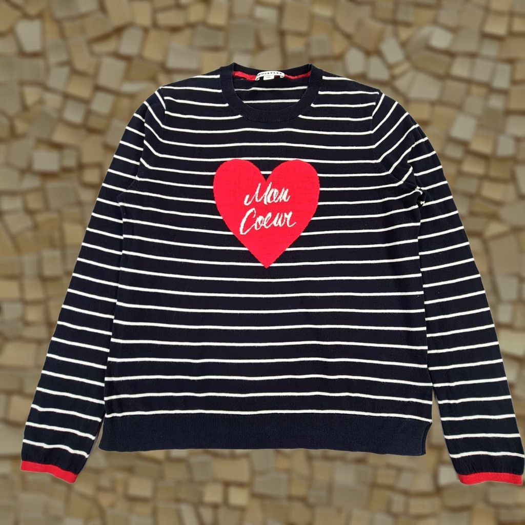 Whistles Whistles Jumper Navy Blue 12 UK Wool? No, Cotton Pullover Crew Neck Striped Mom Christmas 100% Cotton Women Regular Size XL / US 12-14 / IT 48-50 - 1 Thumbnail