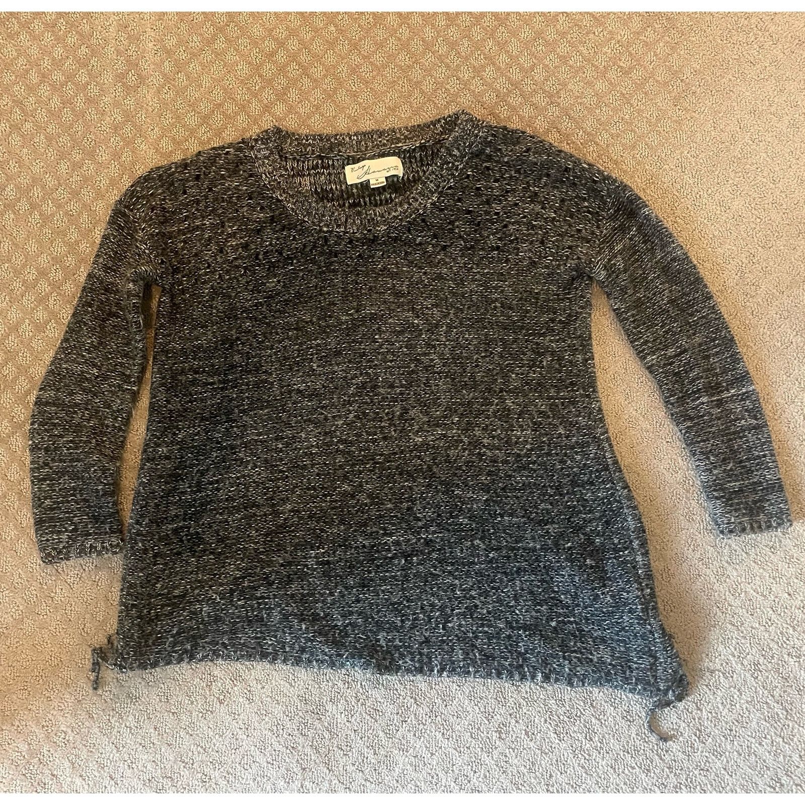Vintage Havana Vintage Havana Gray and Black distressed open back sweater,M Size M / US 6-8 / IT 42-44 - 7 Thumbnail