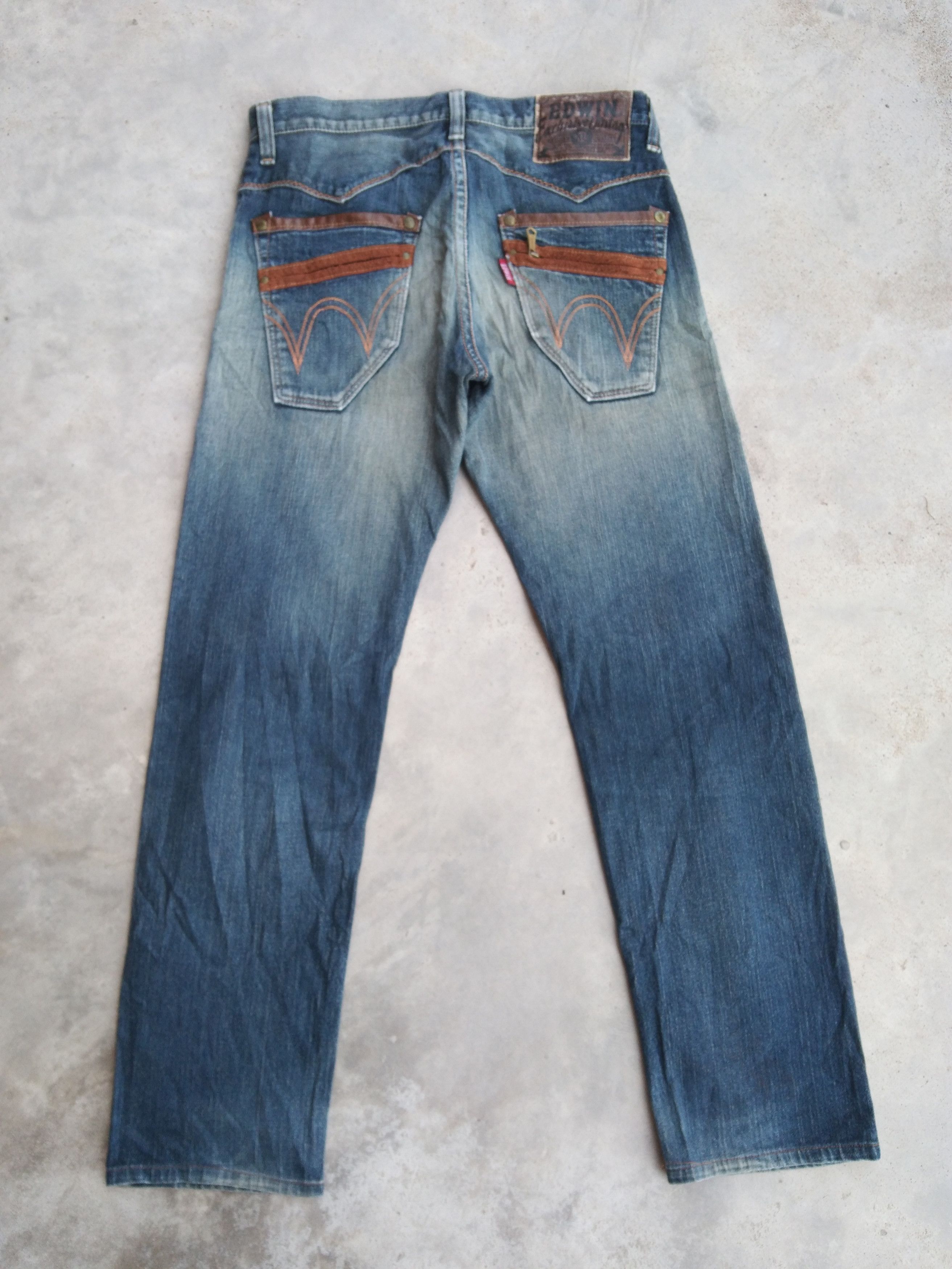 Japanese Brand Vintage Faded Blue Edwin Distressed Jeans 32x31 Size US 32 / EU 48 - 2 Thumbnail