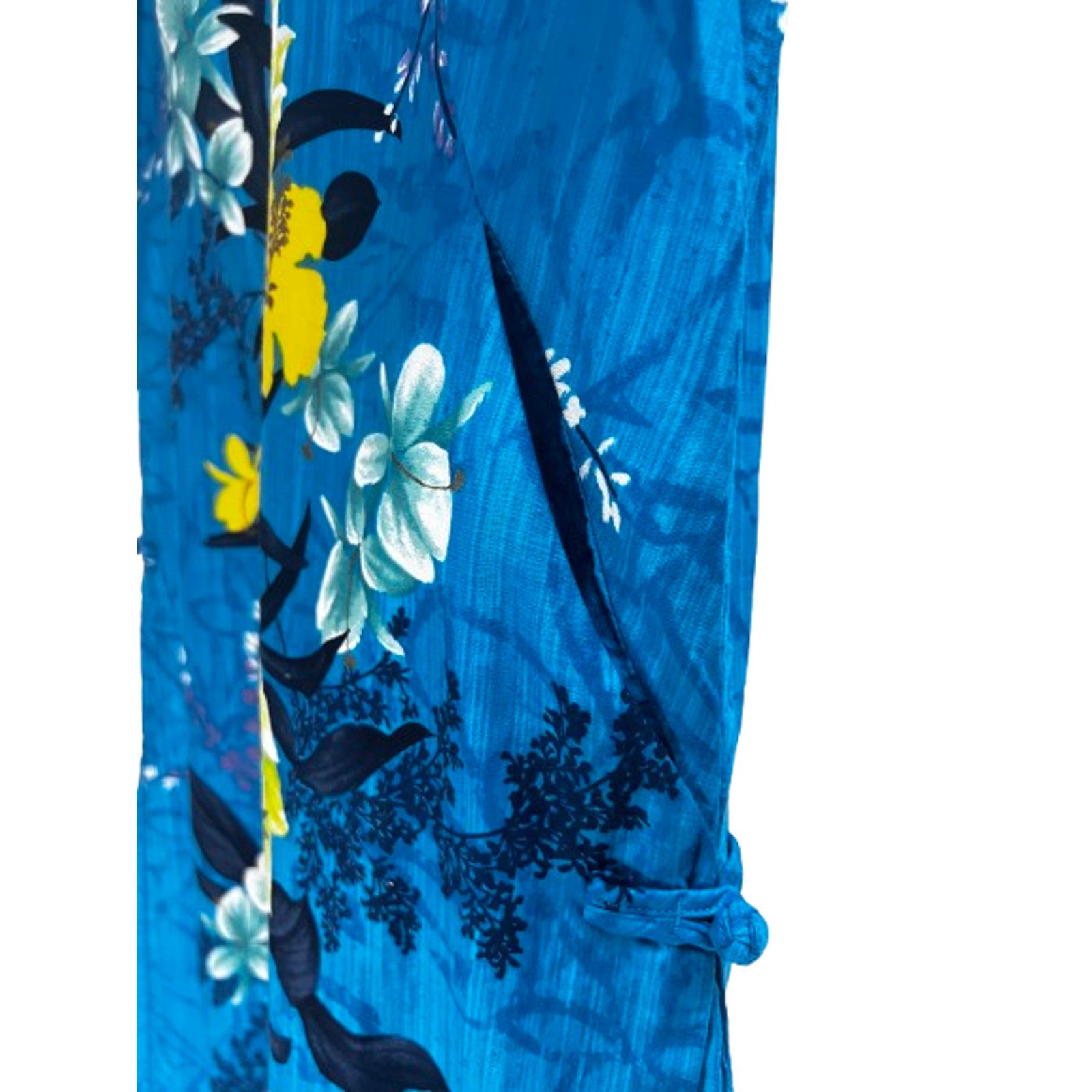 Vintage Vintage Blue Floral Hawaiian Muu Muu Midi Dress M Pockets Size M / US 6-8 / IT 42-44 - 8 Thumbnail