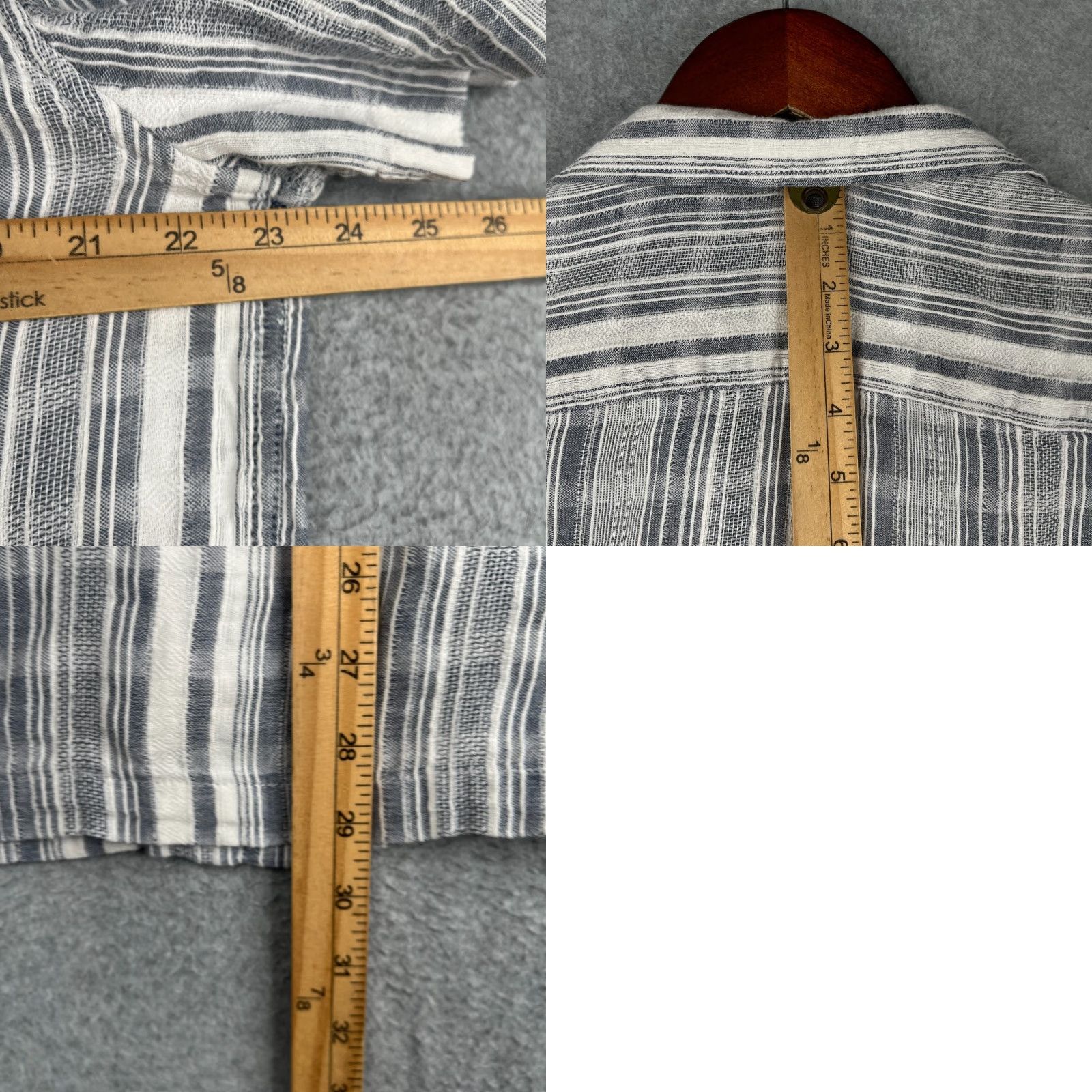 Ben Sherman Ben Sherman BoHo Style Shirt L White Navy Striped Button Up Short Sleeve Casual Men’s Regular Cotton Woven Button-Up Vintage No Size US L / EU 52-54 / 3 - 8 Thumbnail