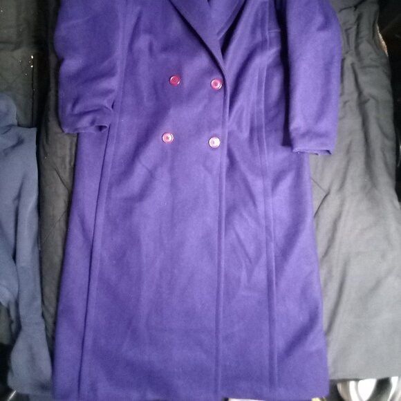 Other Vintage Stephane Matthews Double Breast Wool Overcoat Purple Size M / US 6-8 / IT 42-44 - 3 Thumbnail