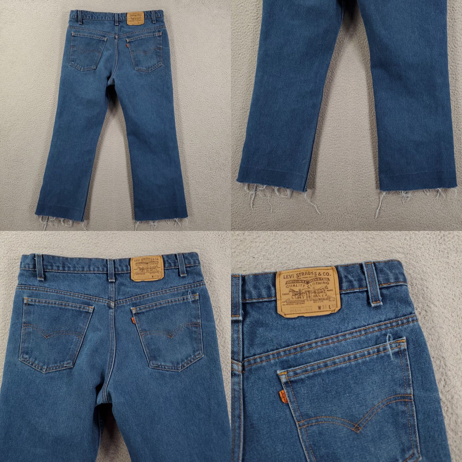 Levi's VINTAGE Levi's Jeans Mens 36x30 Orange Tab Cut Off 80s 90s Fringe Raw Hem Distressed 5-Pocket Denim Blue Size US 36 / EU 52 - 8 Thumbnail
