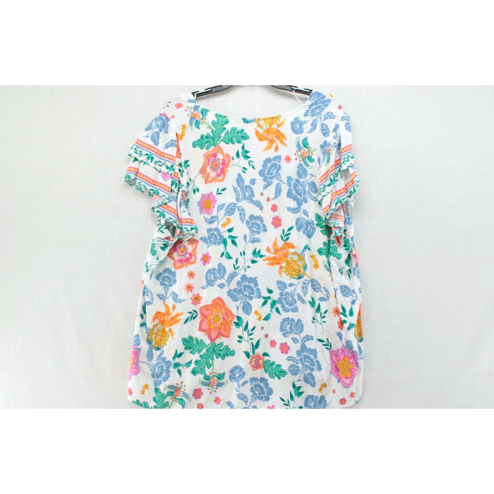 Rachel Zoe Rachel Zoe Tropical Floral Print Ruffle Sleeve Top Women's 2X Boho Beach NWOT Shirt Blouse Size XXL / US 16-18 / IT 52-54 - 4 Thumbnail