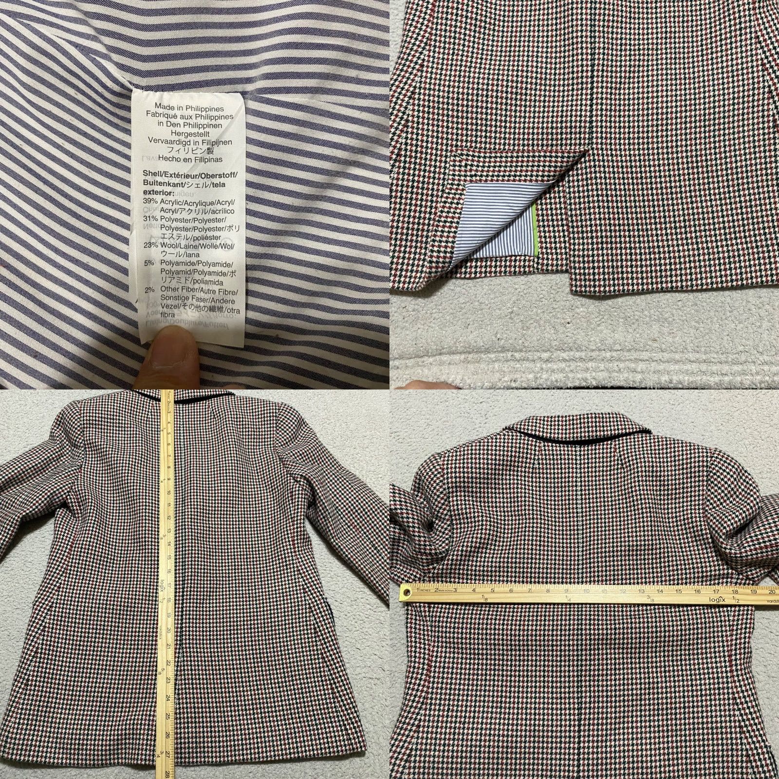 J.Crew J. Crew Blazer Womens 6 Multicolor Plaid Long Sleeve Nello Gori Italian Fabric Wool Knit Button Baggy? Size M / US 6-8 / IT 42-44 - 8 Thumbnail