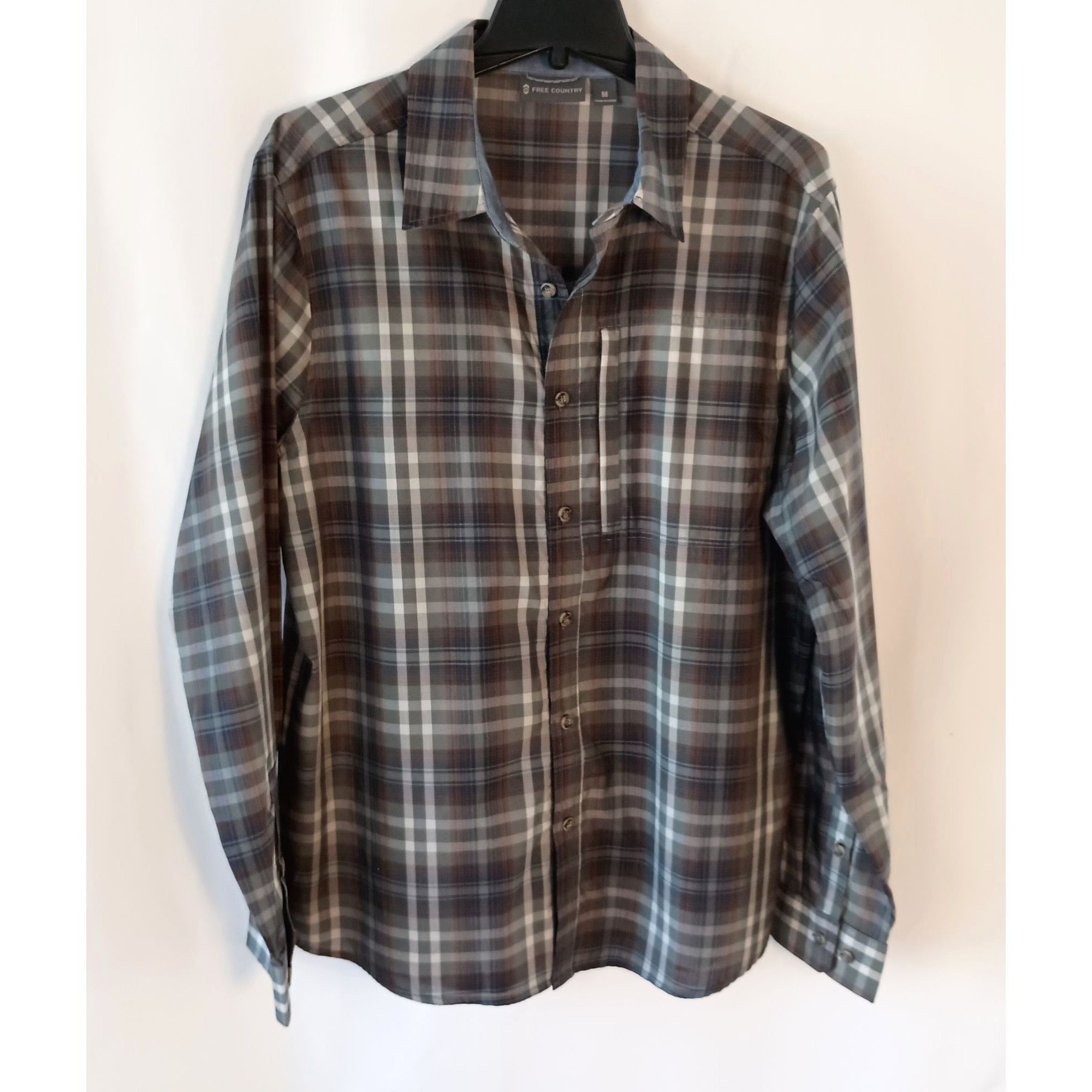 Other Free Country M Gray Plaid Long Sleeve Button Down Shirt Vent Size US M / EU 48-50 / 2 - 1 Thumbnail