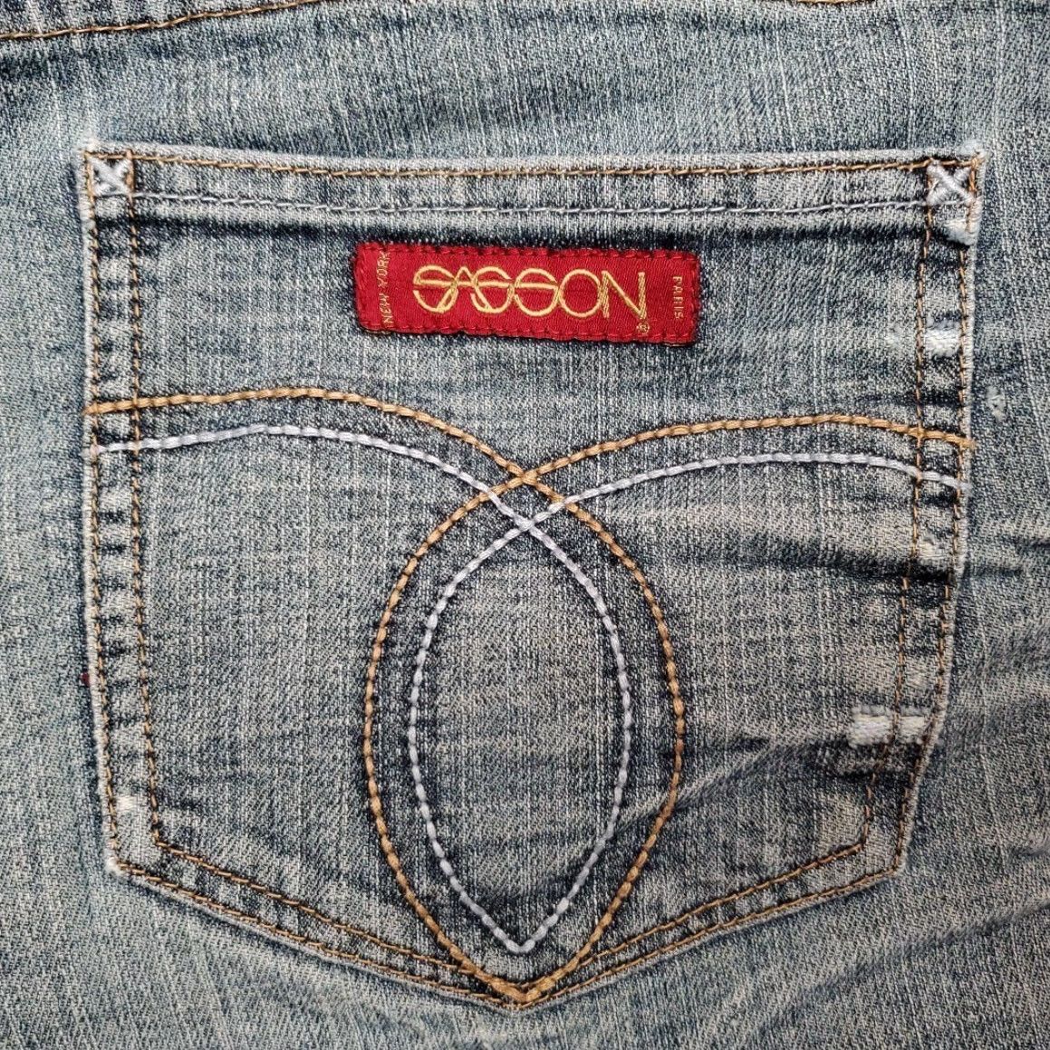 Vintage VINTAGE Sasson Denim Skirt Womens 34 Waist Blue Jeans Grunge Y2K Distressed Skirt Mens? Size 24" / US 00 / IT 34 - 7 Thumbnail