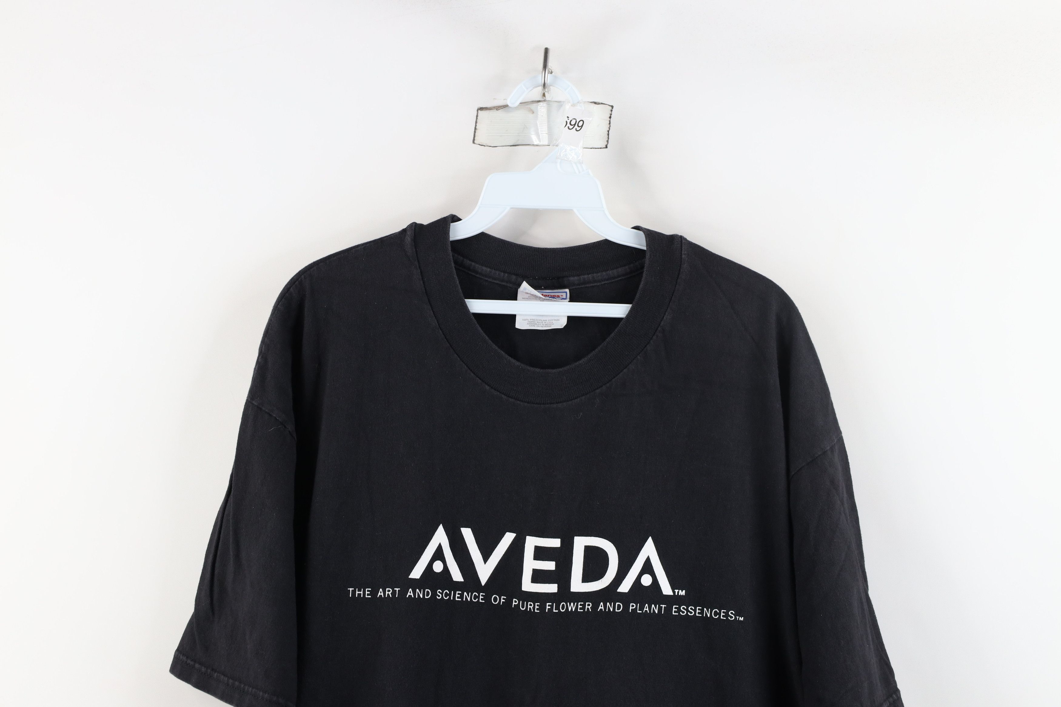 Vintage Vintage 90s Spell Aveda Shampoo Plant Flower T-Shirt Black Size XL / US 12-14 / IT 48-50 - 2 Thumbnail