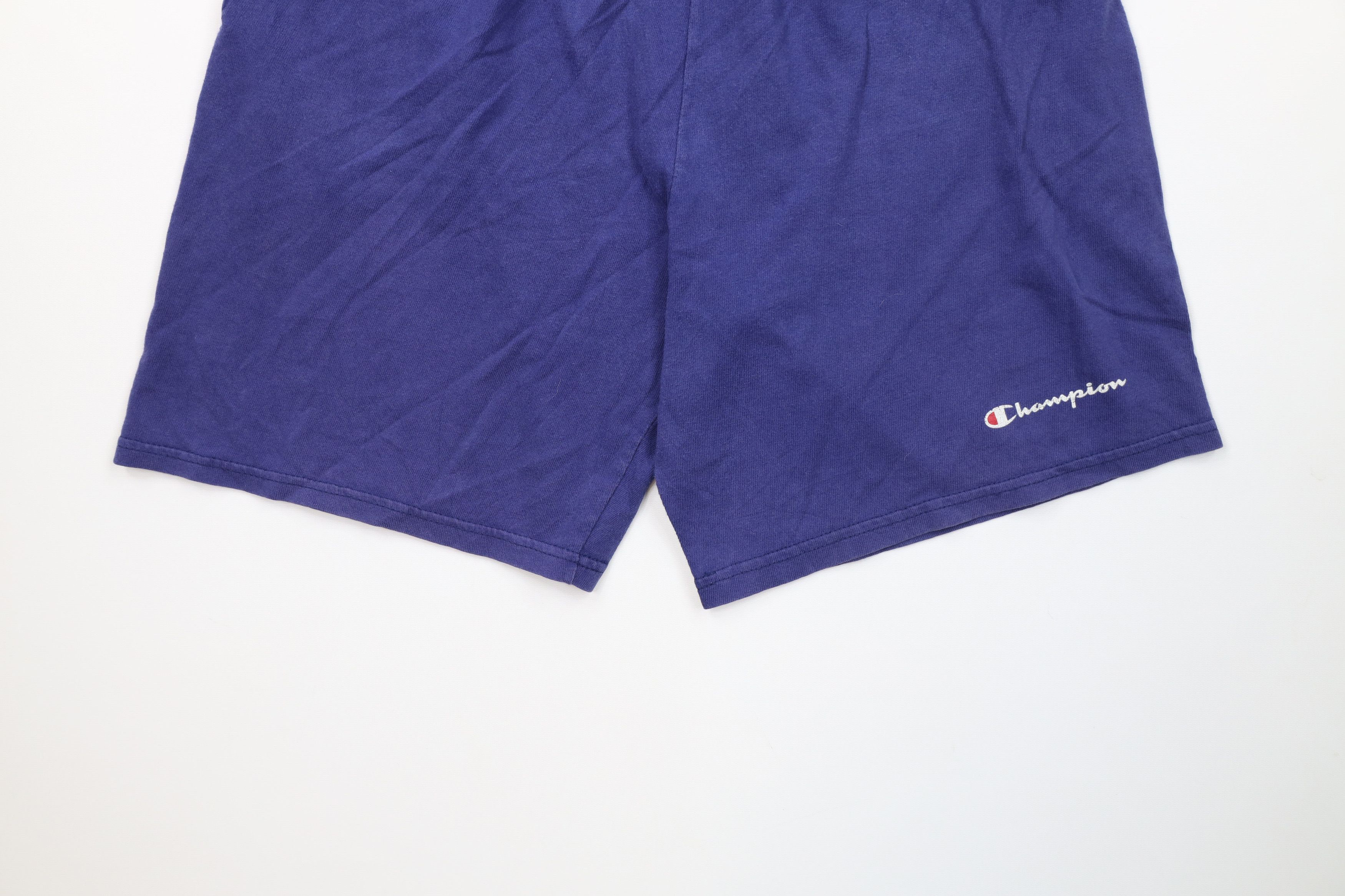 Champion Vintage 90s Champion Above Knee Knit Shorts Blue Cotton Size US 34 / EU 50 - 4 Thumbnail