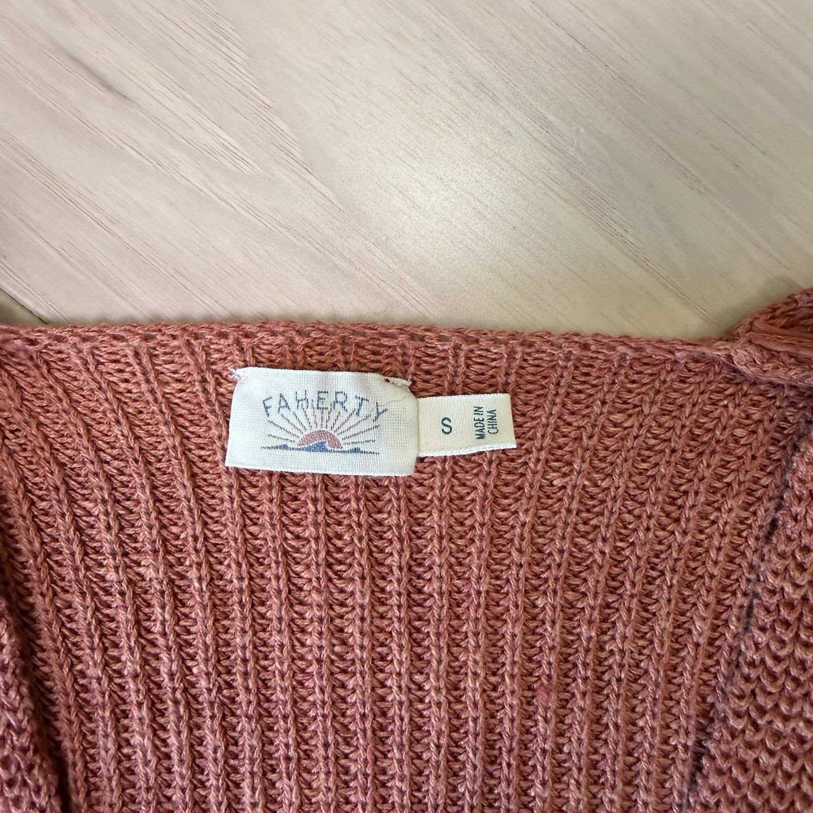 Faherty Faherty Sweater Women's Small Rust Orange Linen Cotton Size S / US 4 / IT 40 - 7 Thumbnail