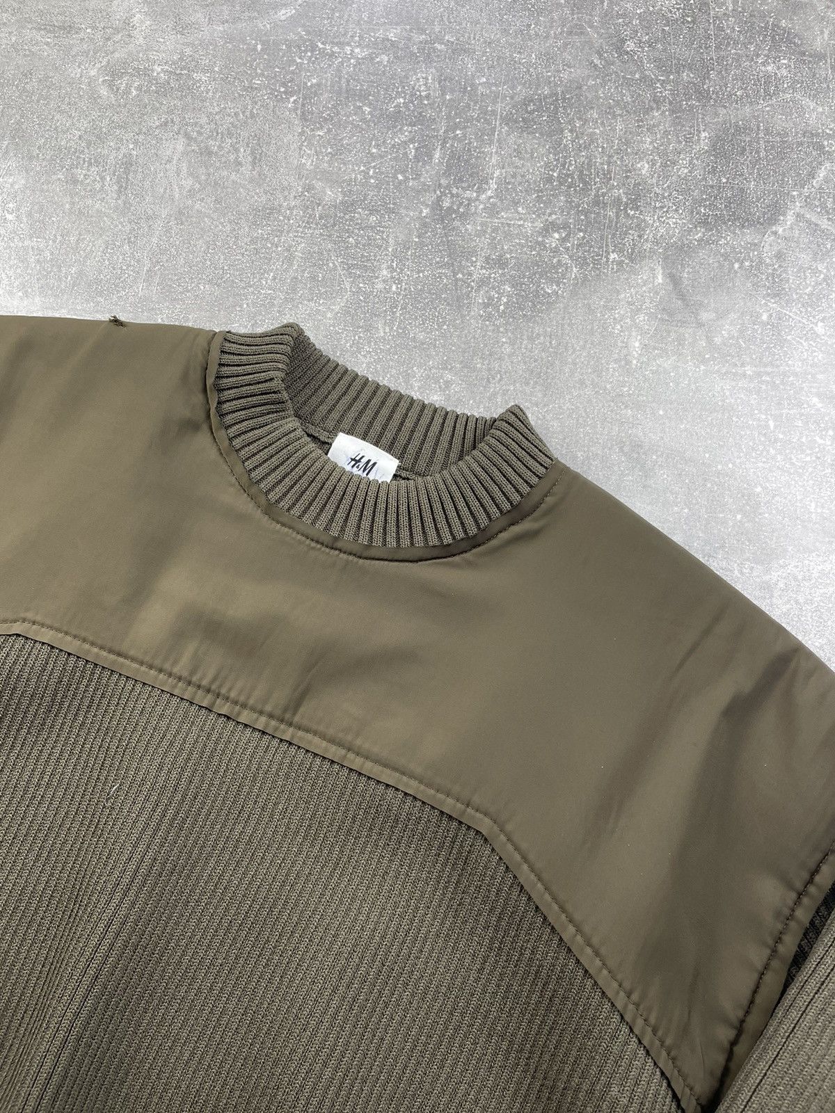 Acne Studios × H&M × Japanese Brand H&M Studio A/W 2021 Khaki Green Rib Knit Crop Sweater Size S / US 4 / IT 40 - 5 Thumbnail