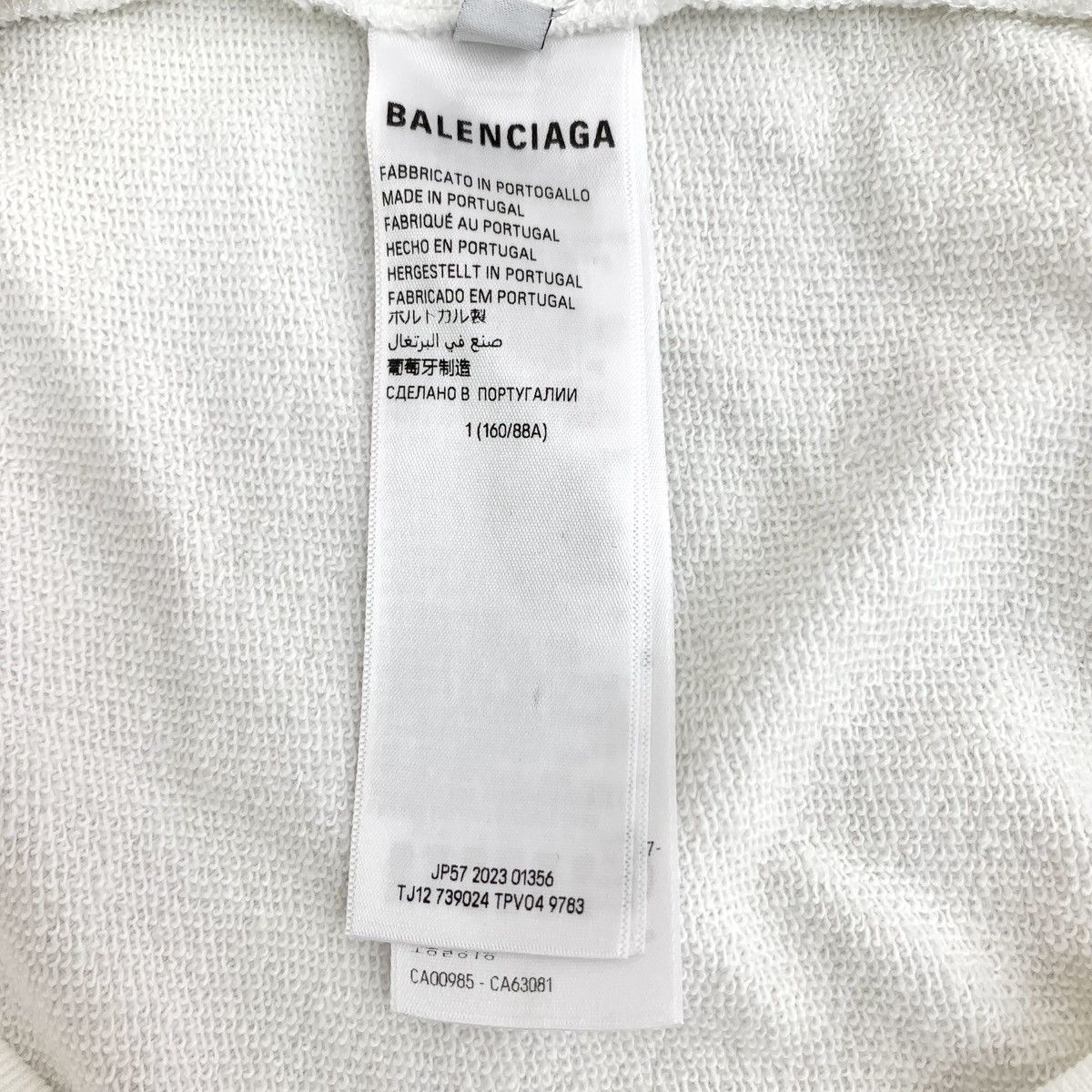 Balenciaga Balenciaga White Logo Printed Cotton Hooded Sweatshirt K26WX Size US S / EU 44-46 / 1 - 7 Thumbnail