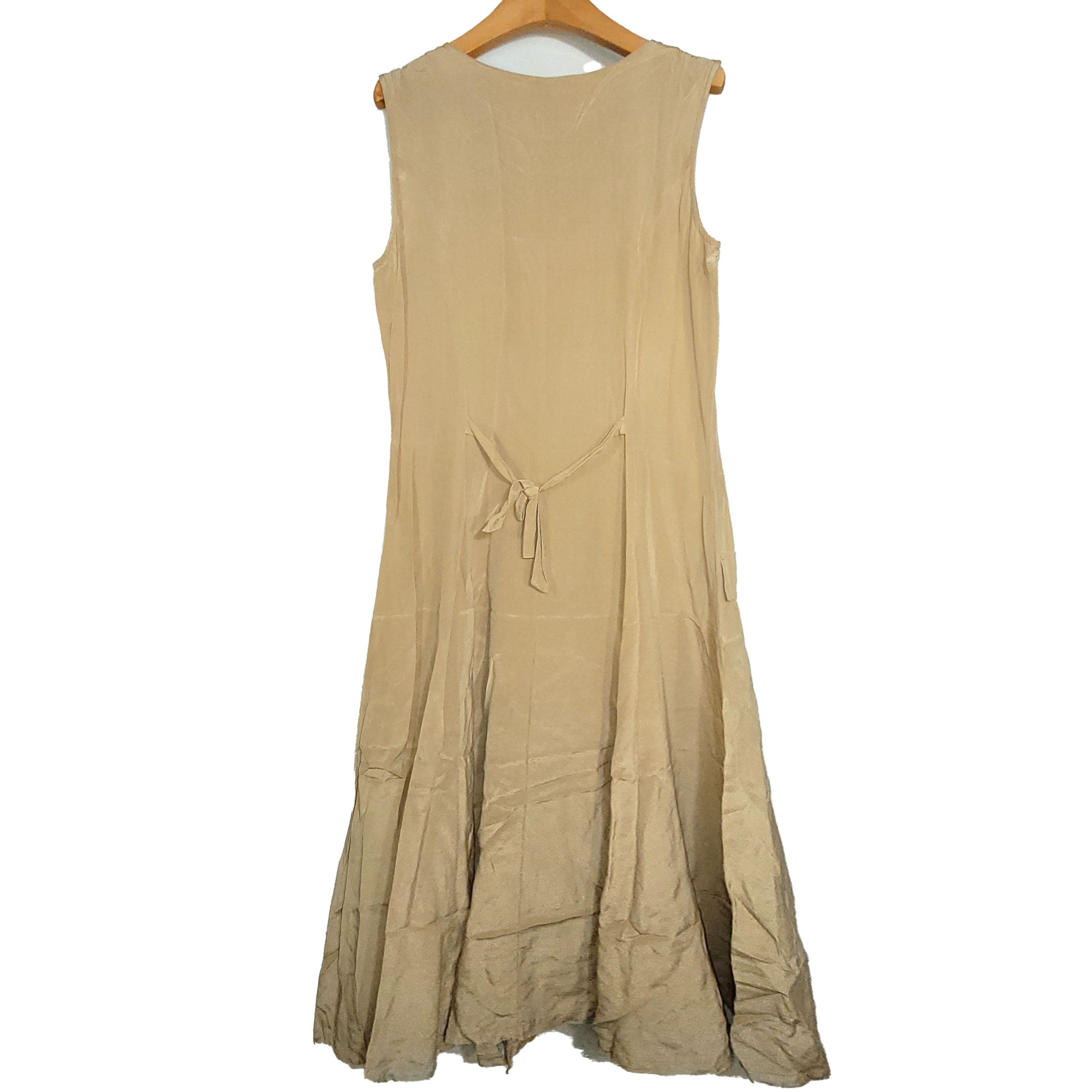 Other Women's 100% Silk Long Maxi Button-Front Shirt Dress SDM007 Size L / US 10 / IT 46 - 2 Thumbnail