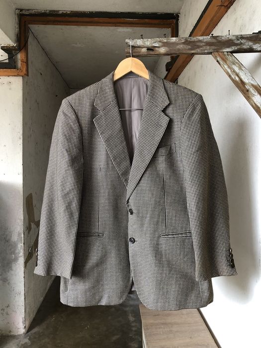 Vintage Vintage 90s Burberry Tweed Checked Single Breasted Blazer